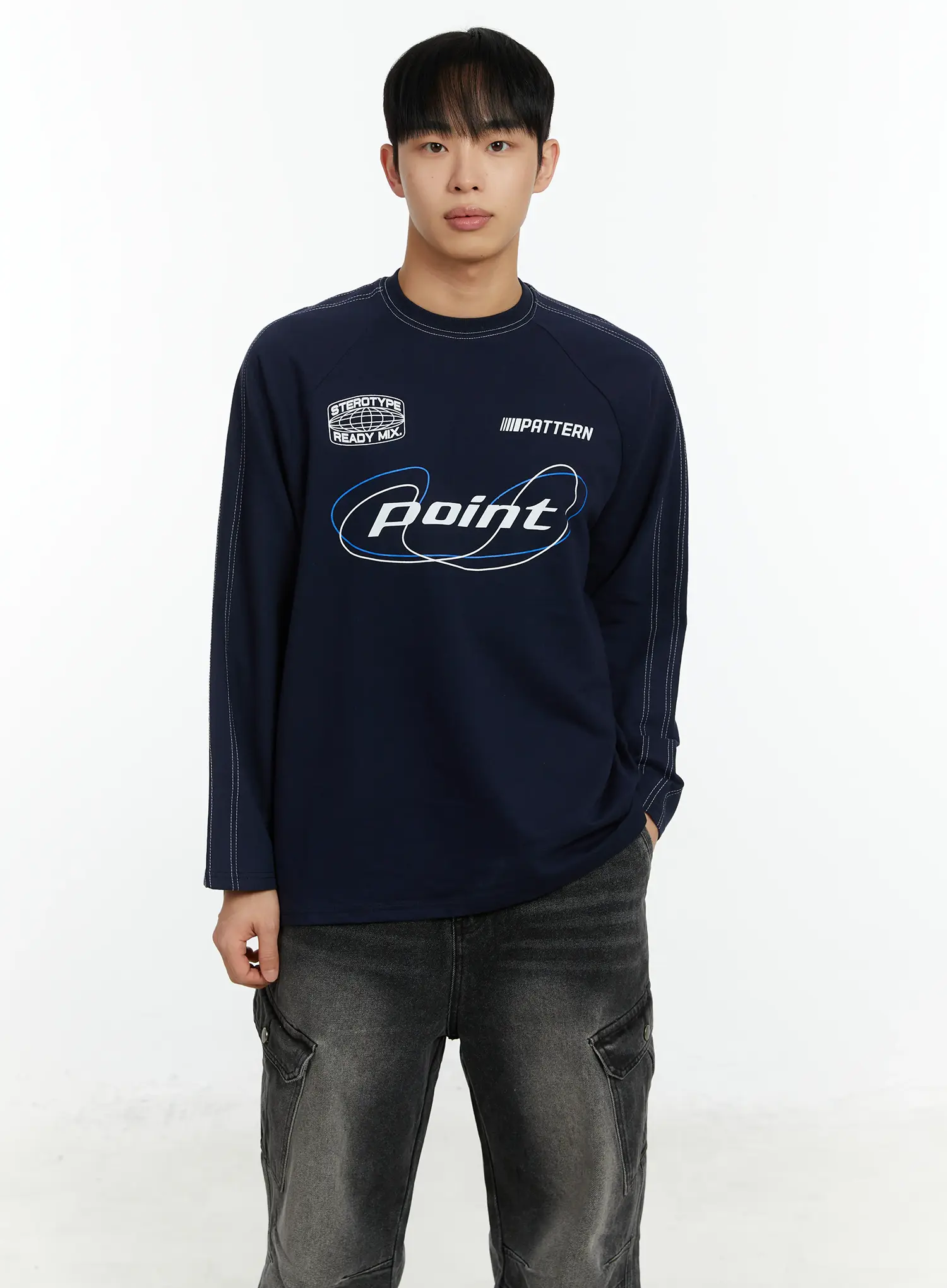Men's Casual Streetwear Long Sleeve Tee IF510 - Image 2