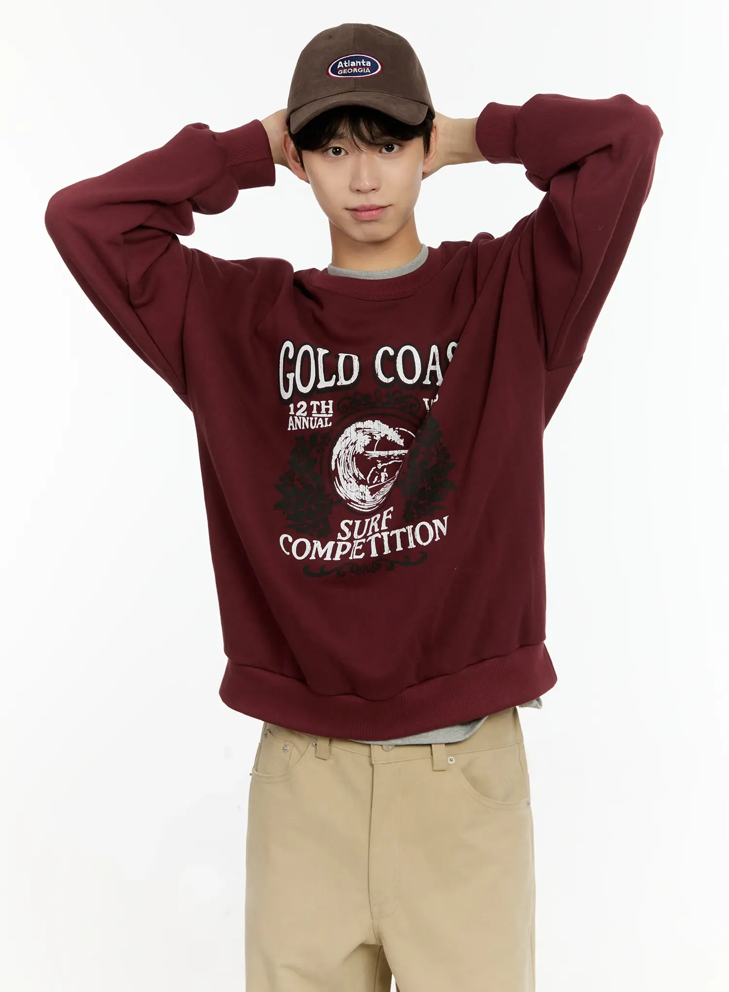 Men's Casual Surf Print Crewneck IN503 - Image 10