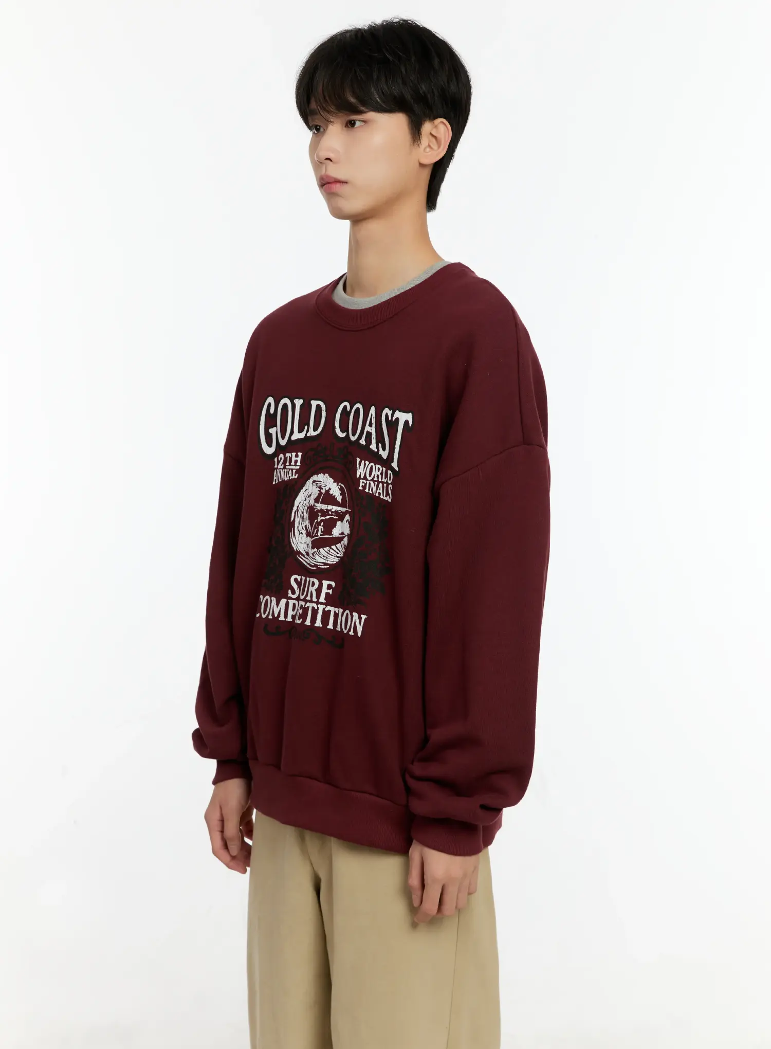 Men's Casual Surf Print Crewneck IN503 - Image 4