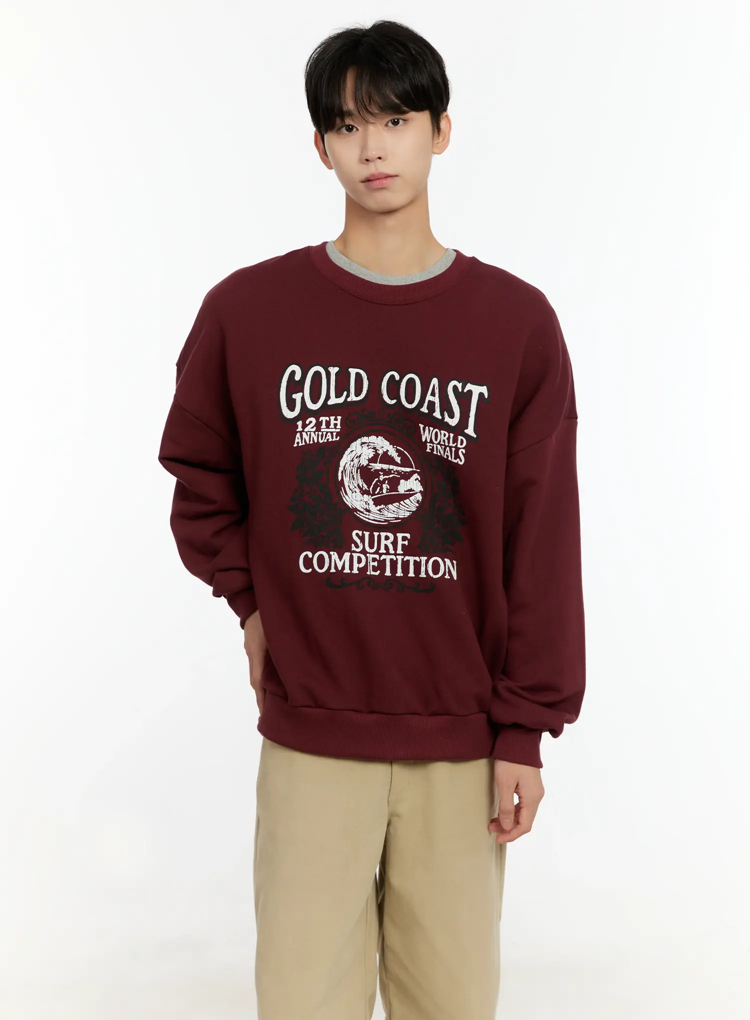 Men's Casual Surf Print Crewneck IN503 - Image 6