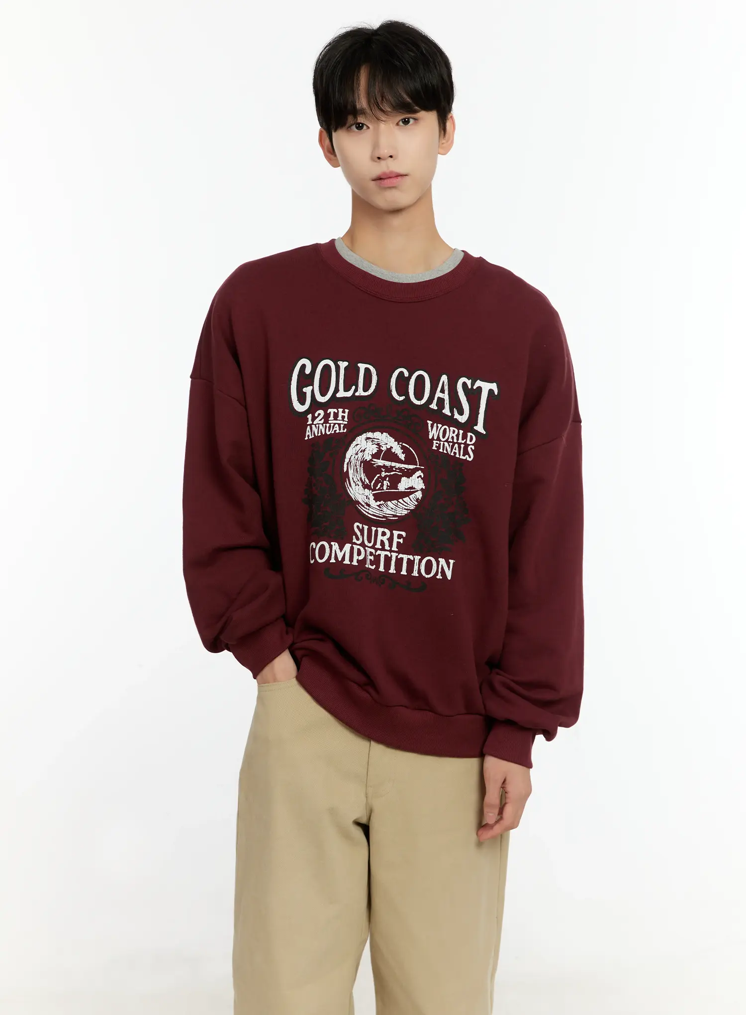 Men's Casual Surf Print Crewneck IN503 - Image 7