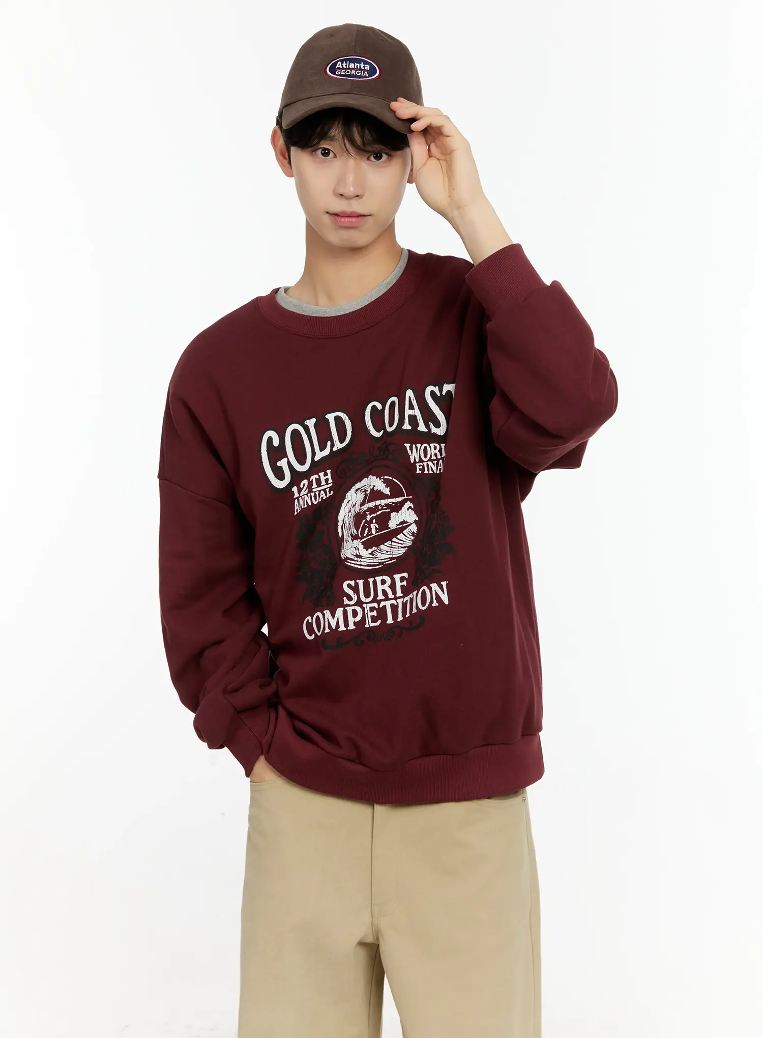 Men's Casual Surf Print Crewneck IN503 - Image 9