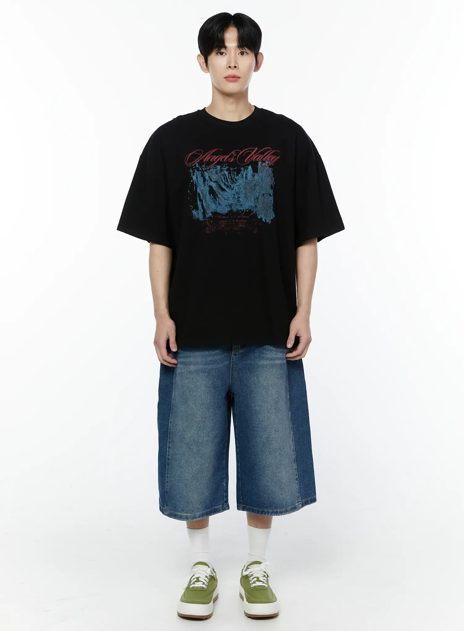 Men's Casual Wide-Leg Bermuda Jeans IA527 - Image 5