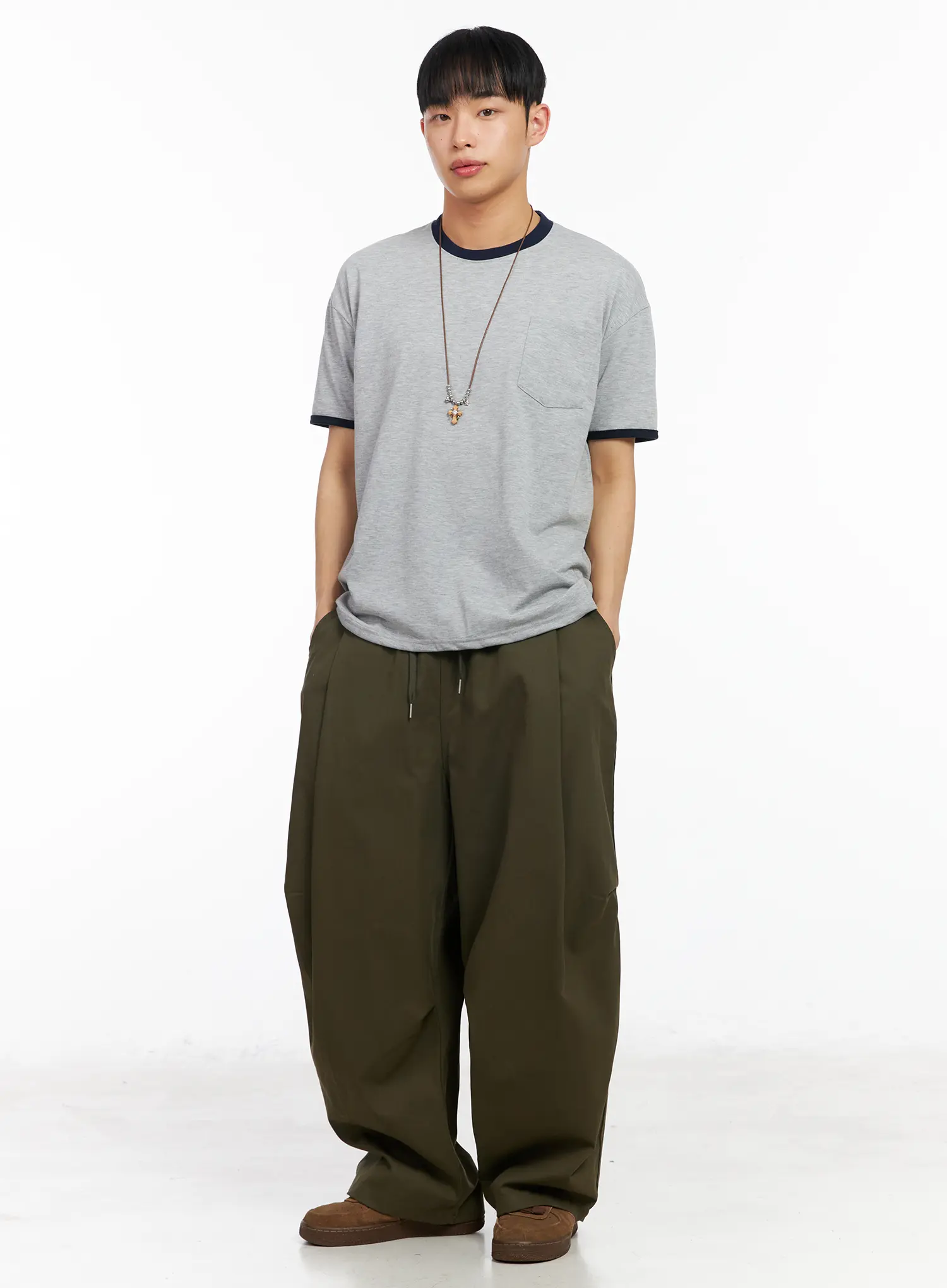 Men's Casual Wide-Leg Cotton Trousers IA501 - Image 4