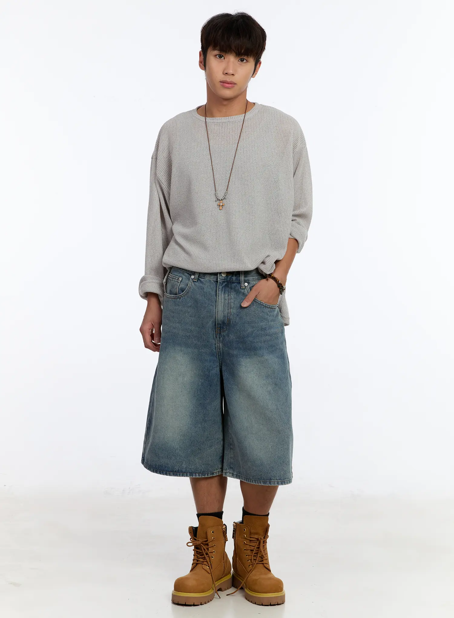 Men's Casual Wide Leg Jorts IM530 - Image 7