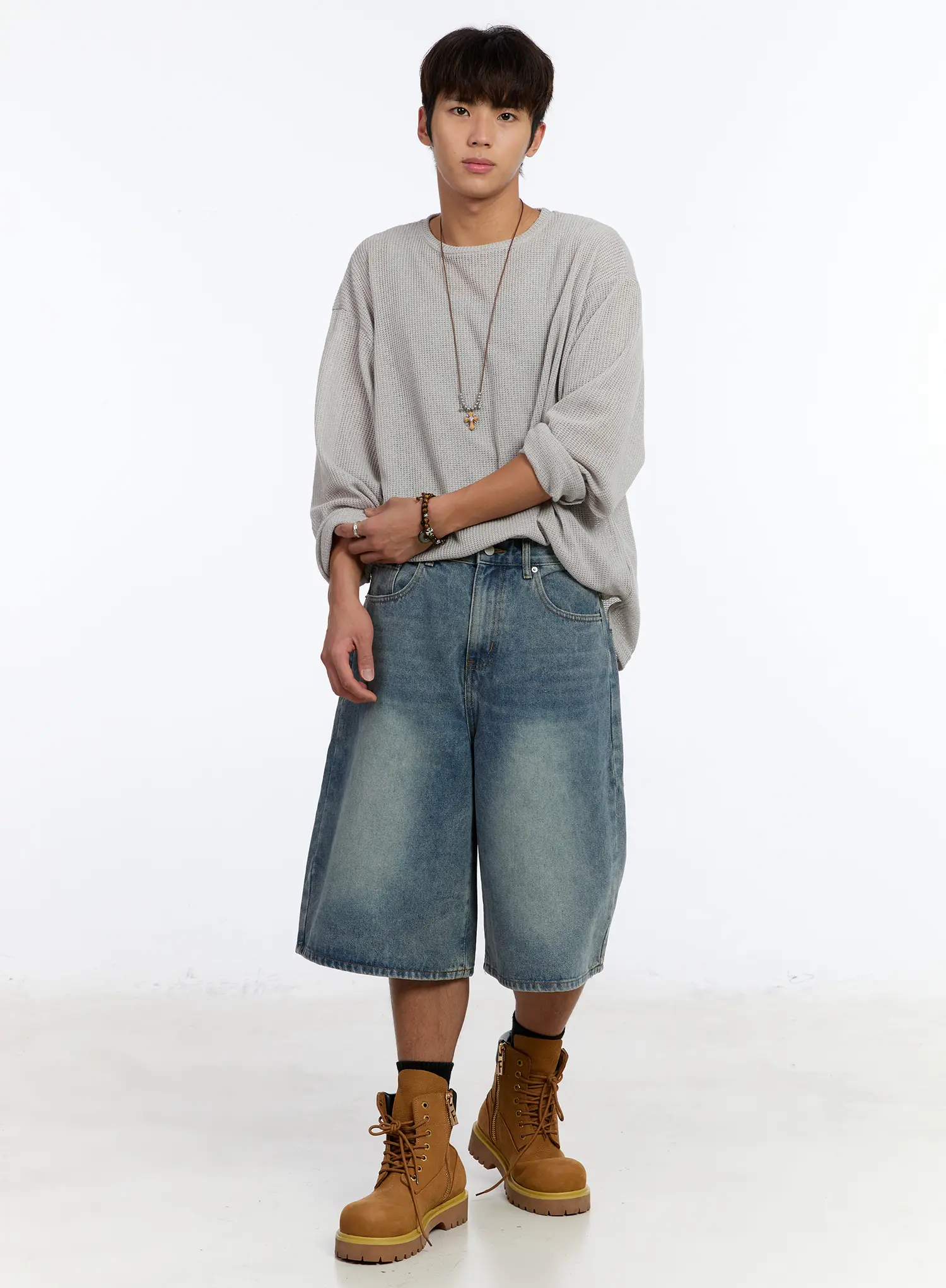 Men's Casual Wide Leg Jorts IM530 - Image 8