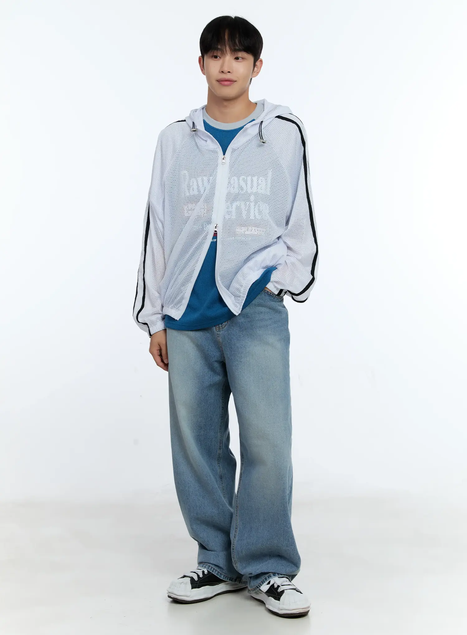 Men's Casual Wide Leg Washed Jeans IG519 - Image 10