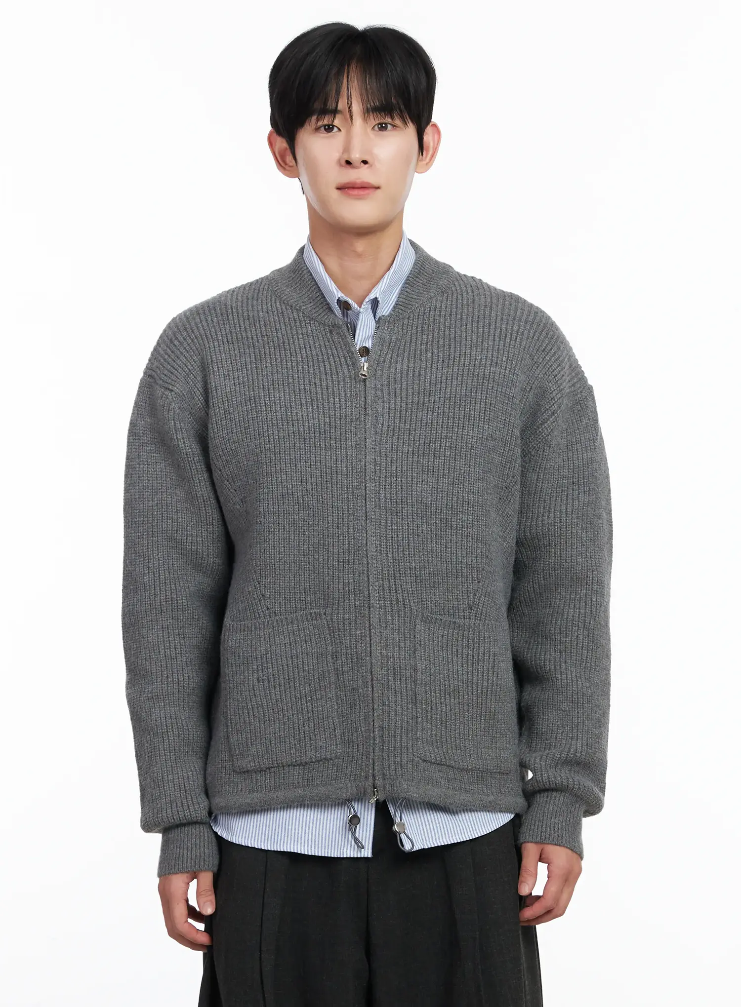 Men's Casual Zip-Up Knit Cardigan IJ521 - Image 12