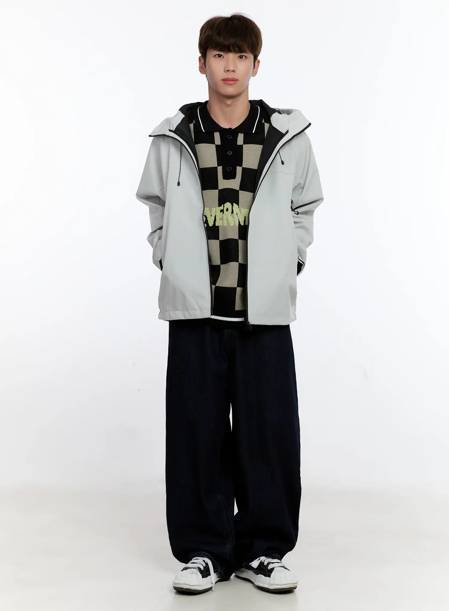 Men's Checkered Knit Sweater IS530 - Image 9