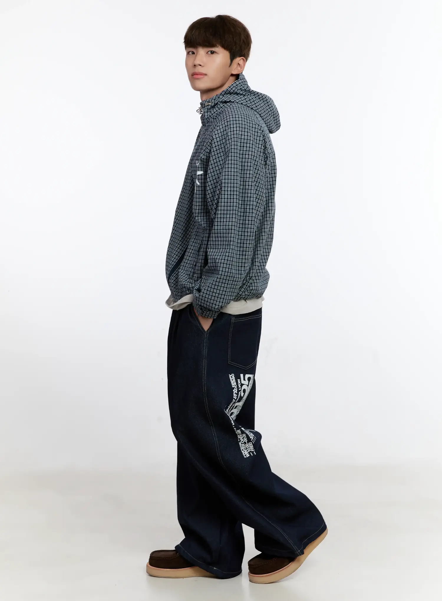 Men's Checkered Windbreaker Jacket IS529 - Image 10