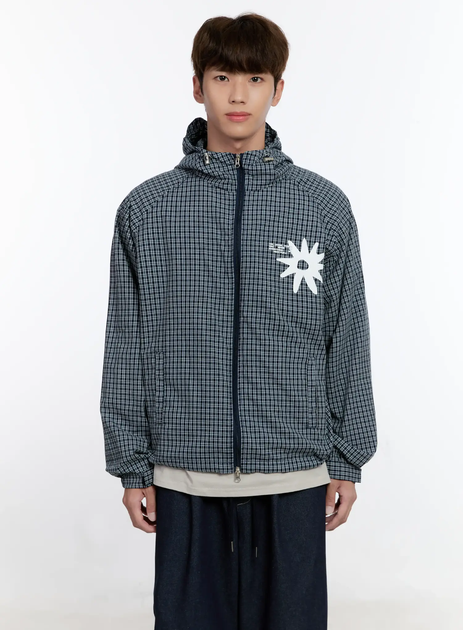 Men's Checkered Windbreaker Jacket IS529 - Image 11