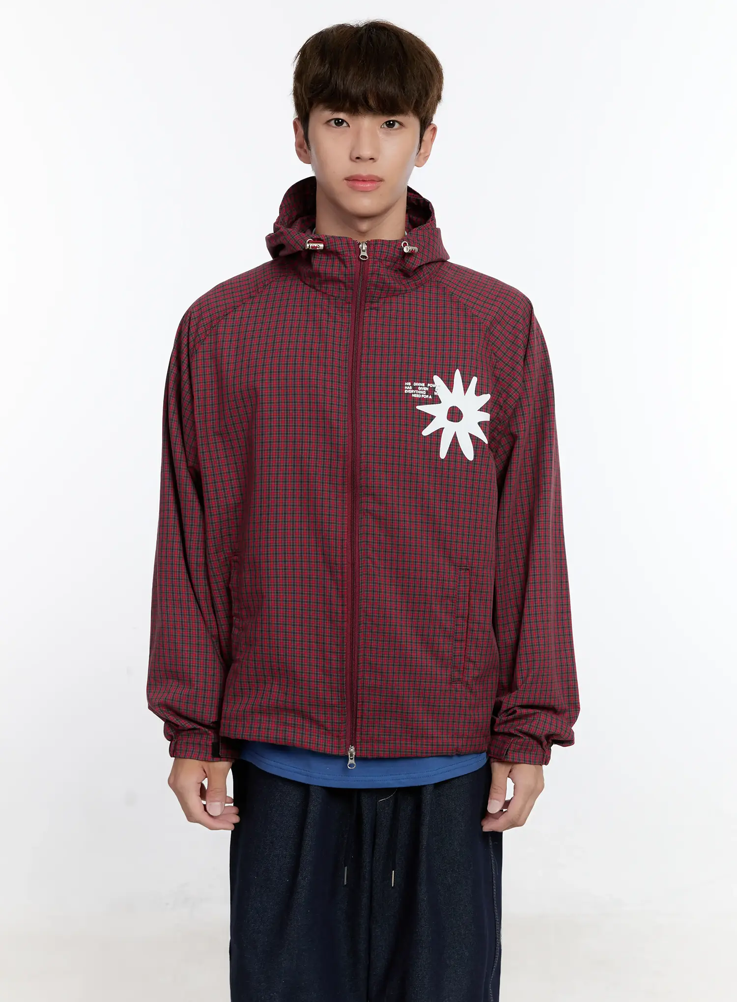 Men's Checkered Windbreaker Jacket IS529 - Image 14