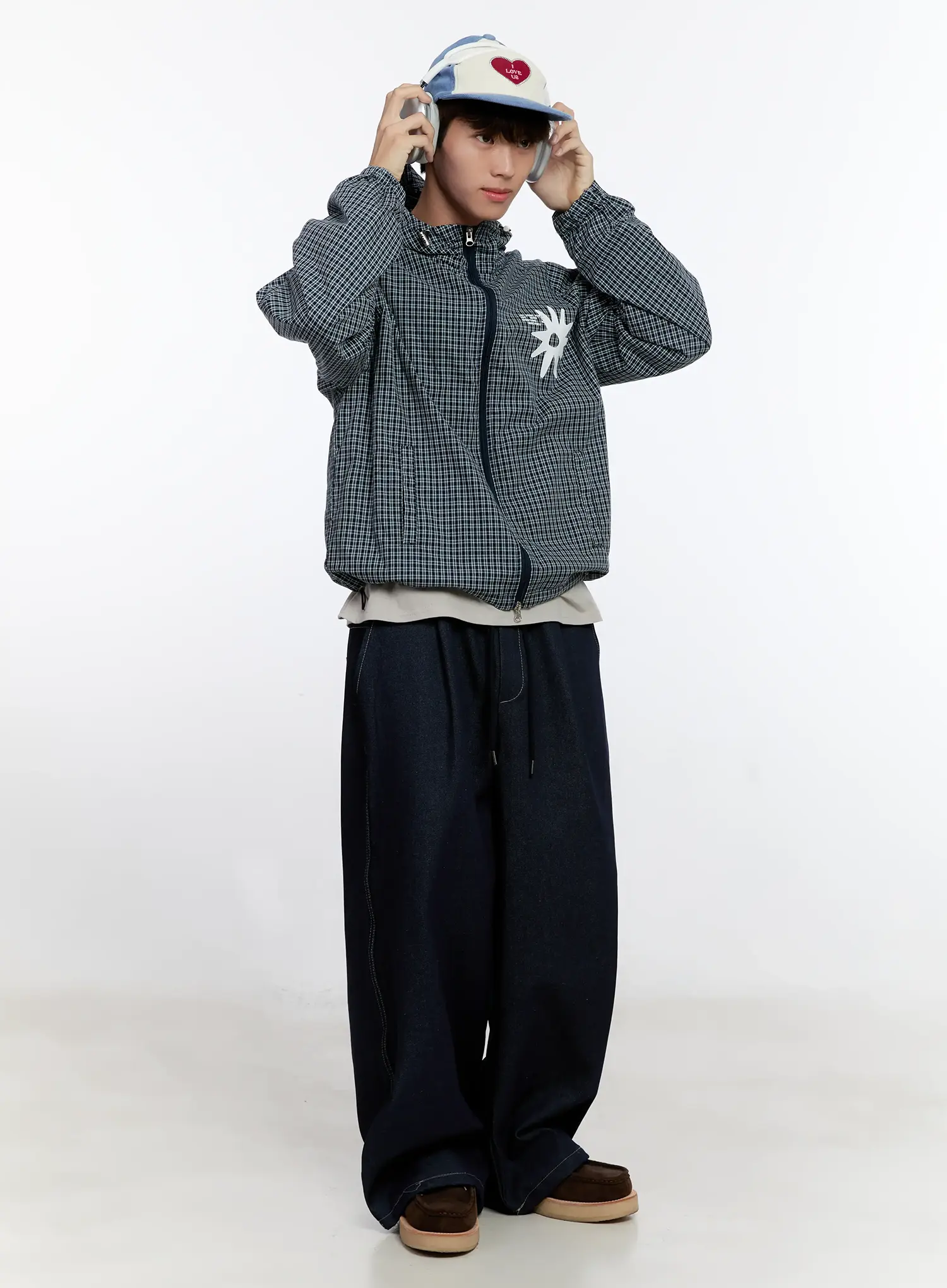 Men's Checkered Windbreaker Jacket IS529 - Image 2
