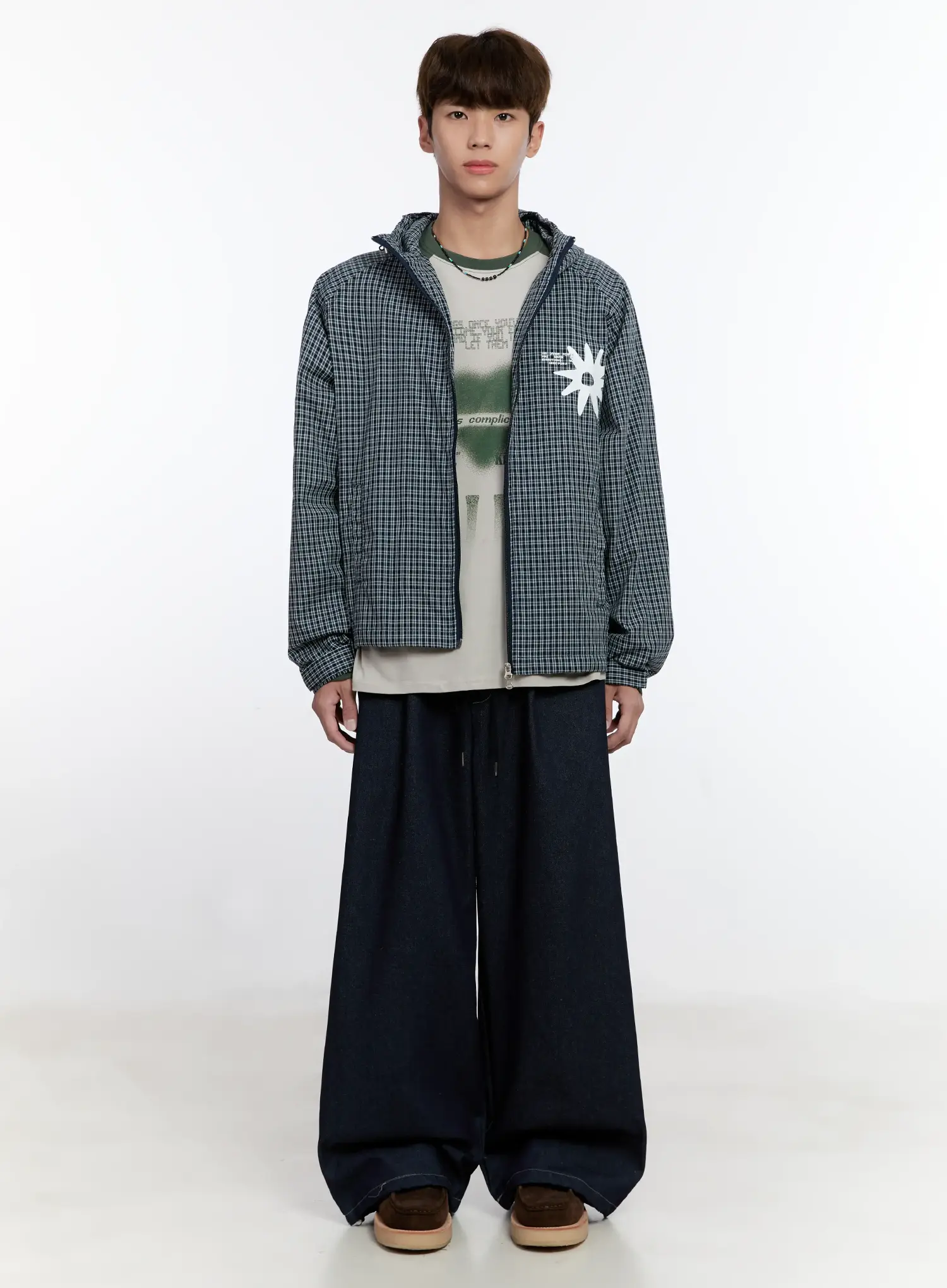 Men's Checkered Windbreaker Jacket IS529 - Image 3