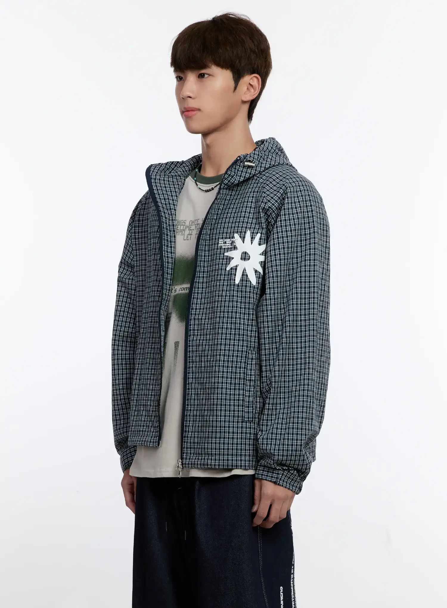 Men's Checkered Windbreaker Jacket IS529 - Image 4
