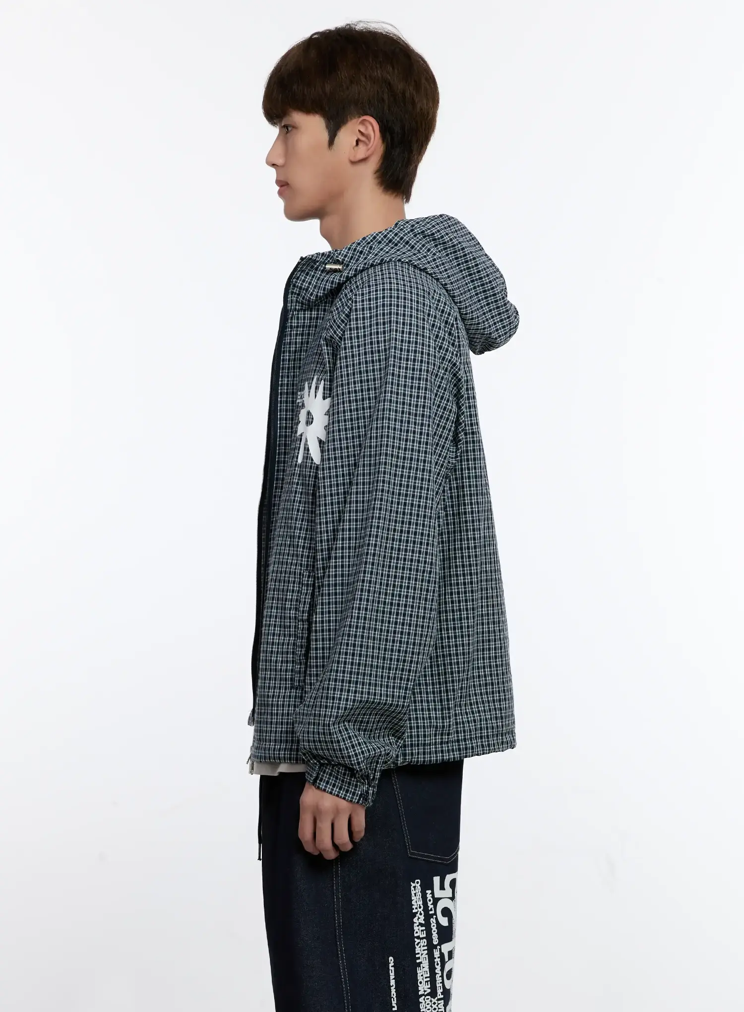 Men's Checkered Windbreaker Jacket IS529 - Image 5