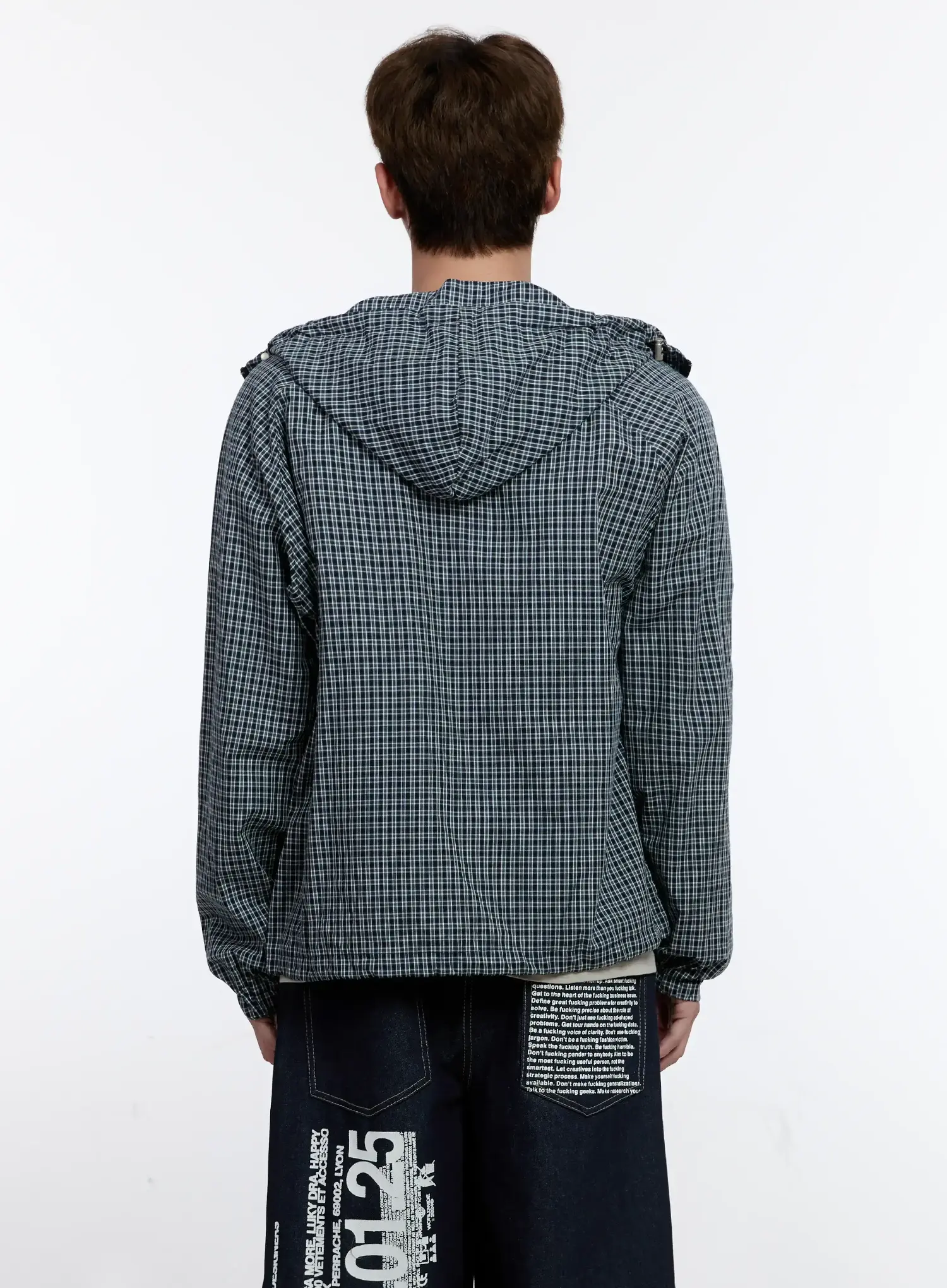 Men's Checkered Windbreaker Jacket IS529 - Image 6