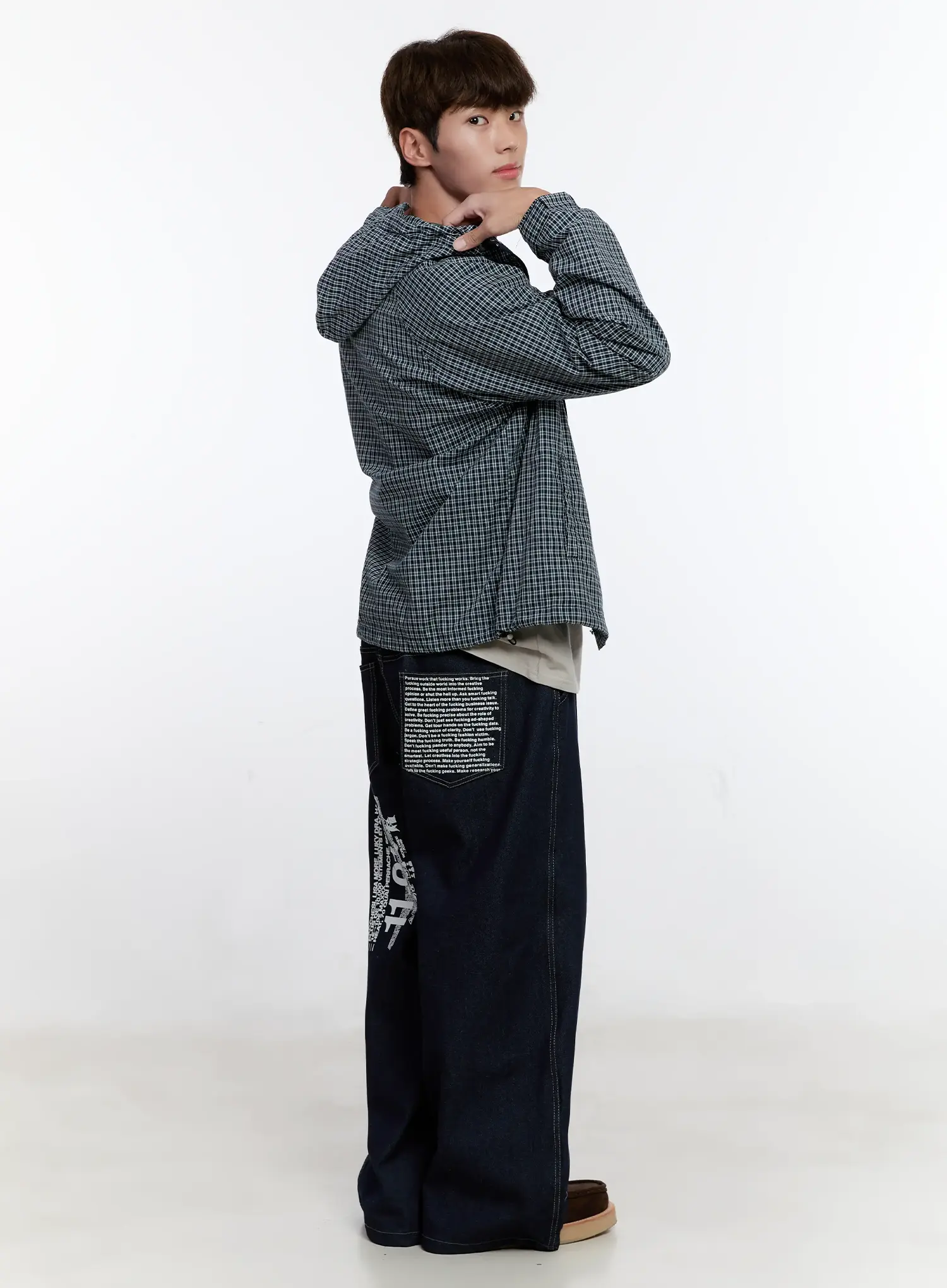 Men's Checkered Windbreaker Jacket IS529 - Image 8