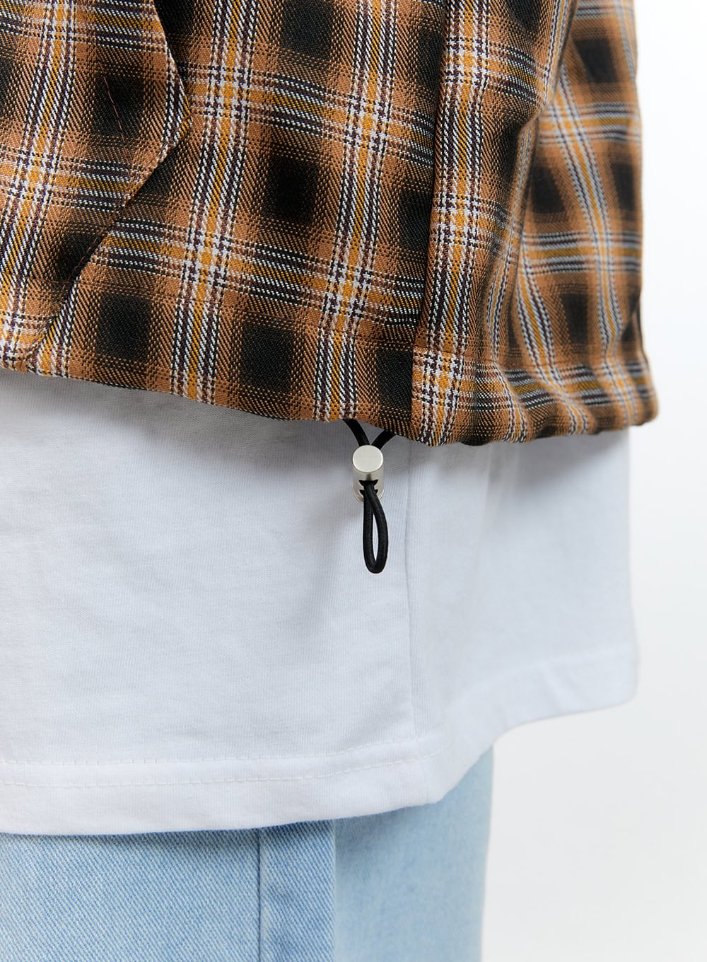 Men's Checkered Zip-Up Hooded Vest IG416 - Image 5