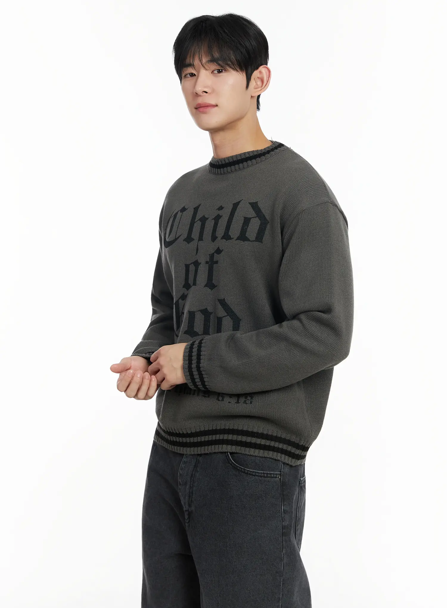 Men's Child of God Graphic Knit Sweater IF517