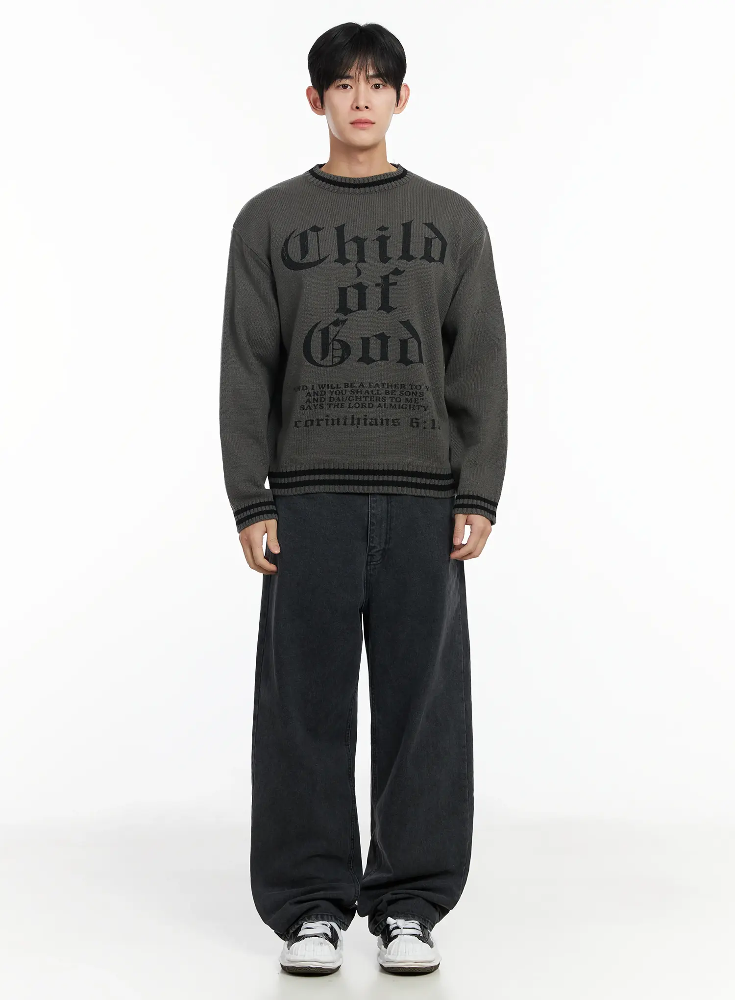 Men's Child of God Graphic Knit Sweater IF517 - Image 3