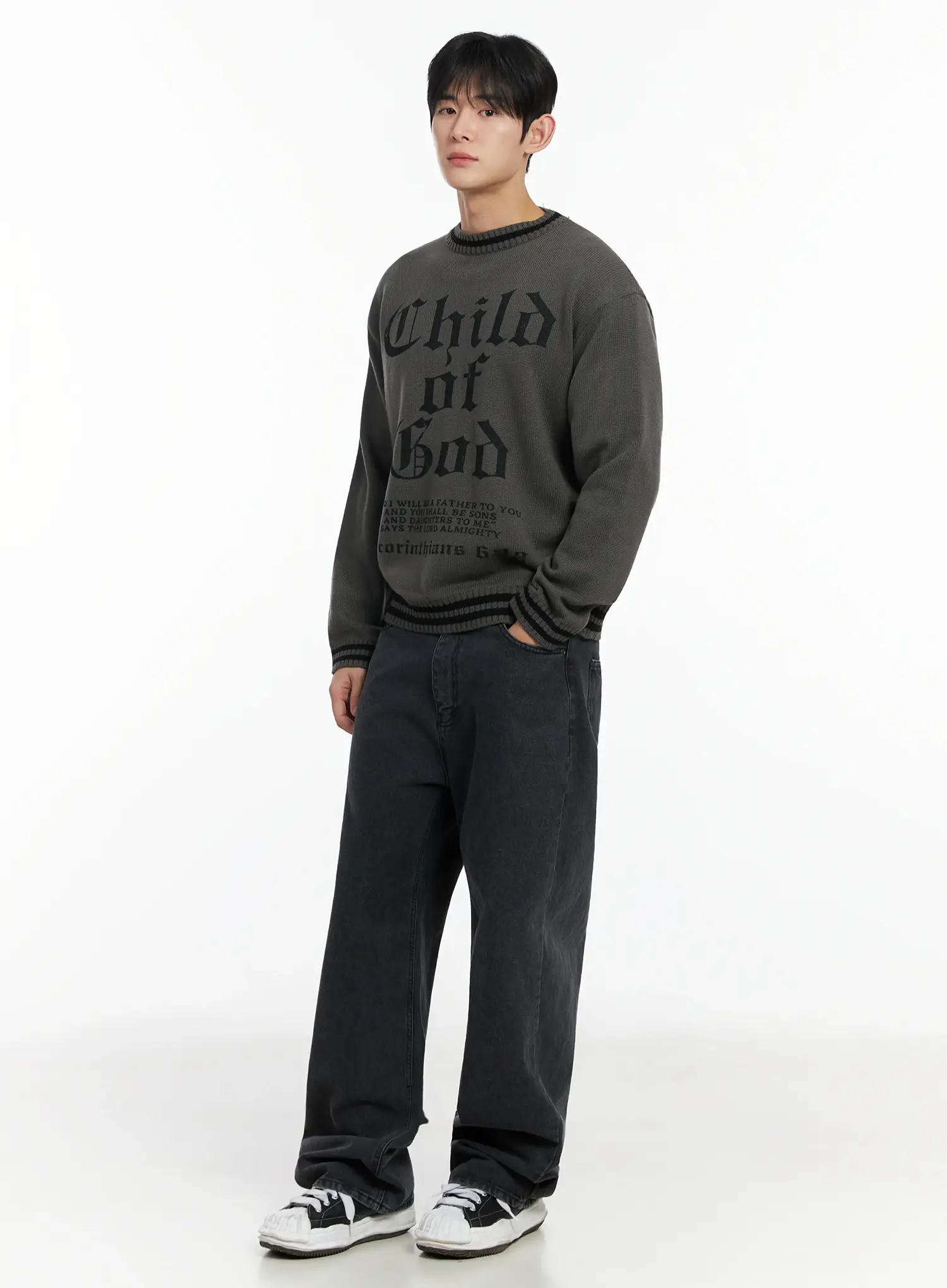Men's Child of God Graphic Knit Sweater IF517 - Image 6