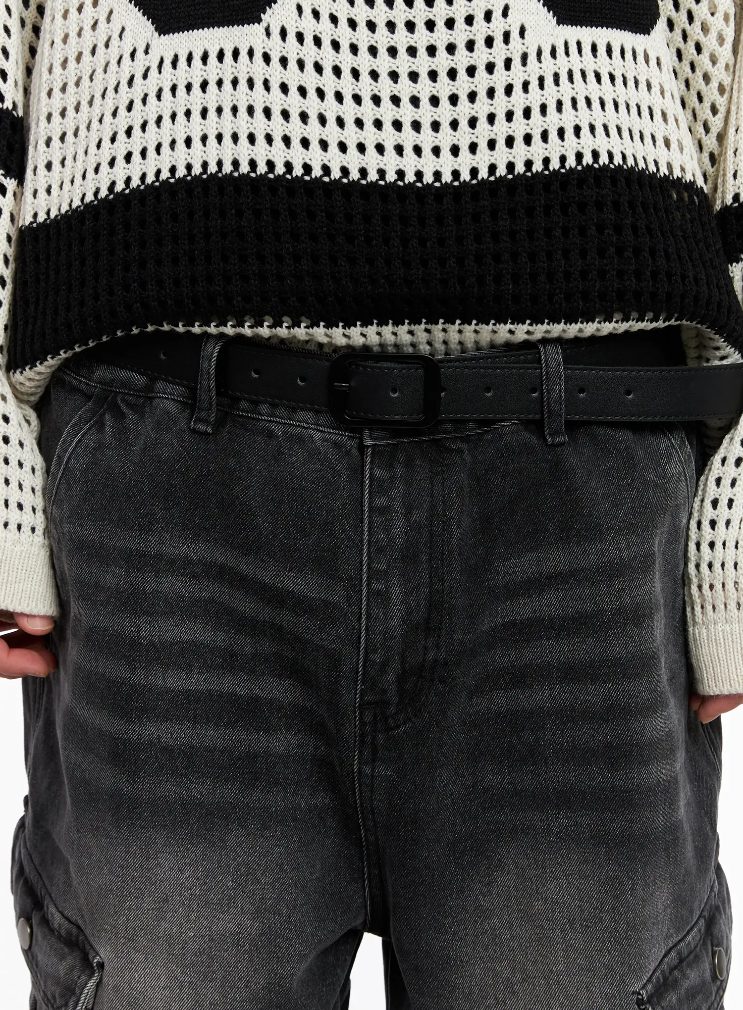 Men's Classic Black Buckle Belt IS519 - Image 2