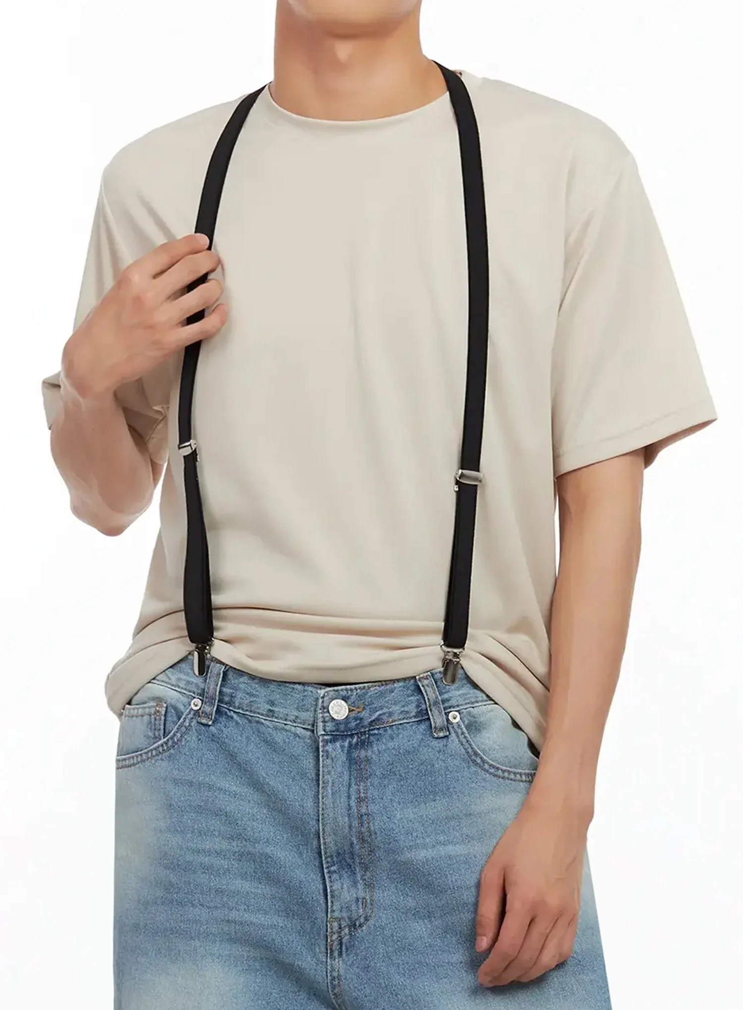 Men's Classic Black Suspenders IL516 - Image 2
