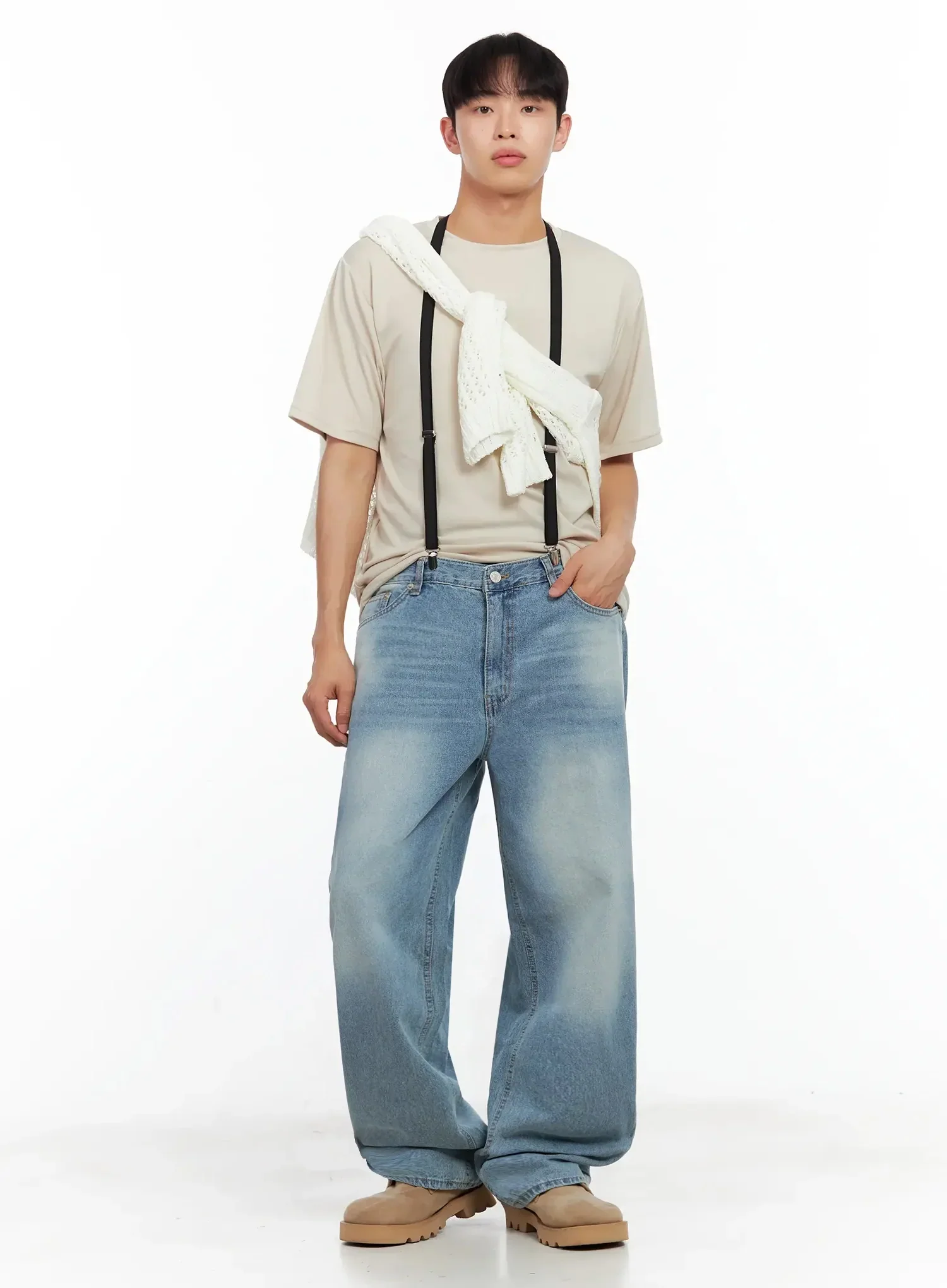 Men's Classic Black Suspenders IL516 - Image 3