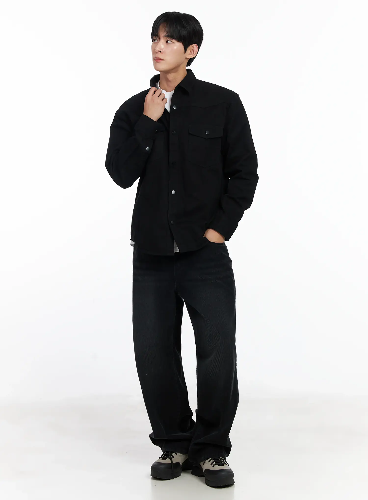 Men's Classic Cotton Snap Shirt IJ521 - Image 8