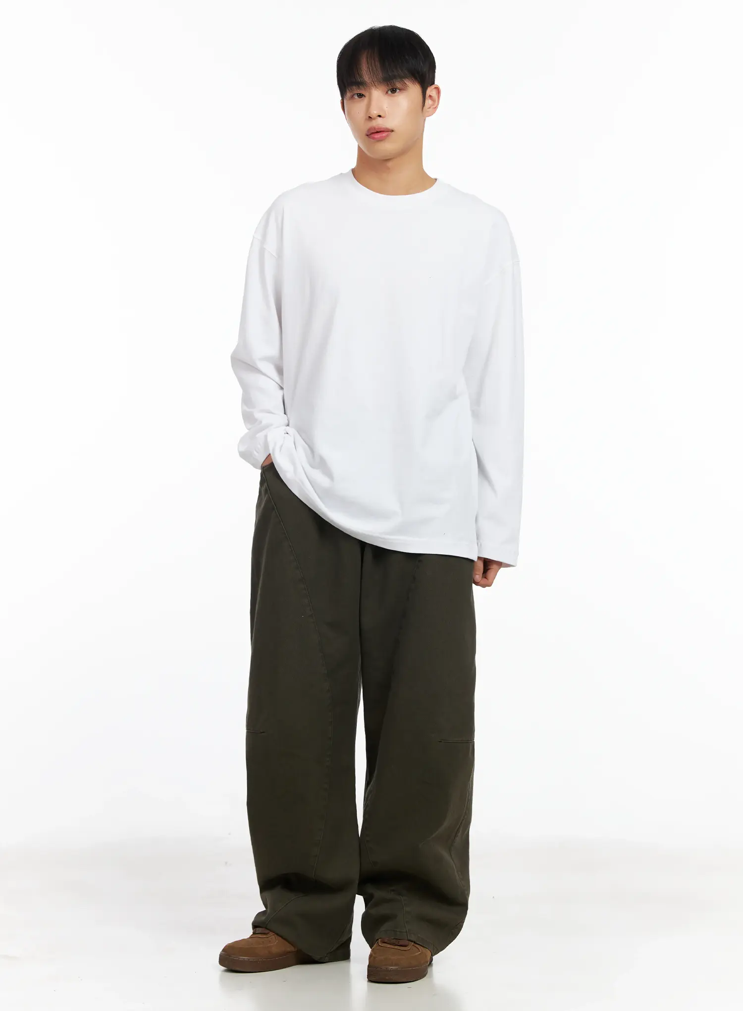 Men's Classic Side Slit Long Sleeve Tee IM511 - Image 2