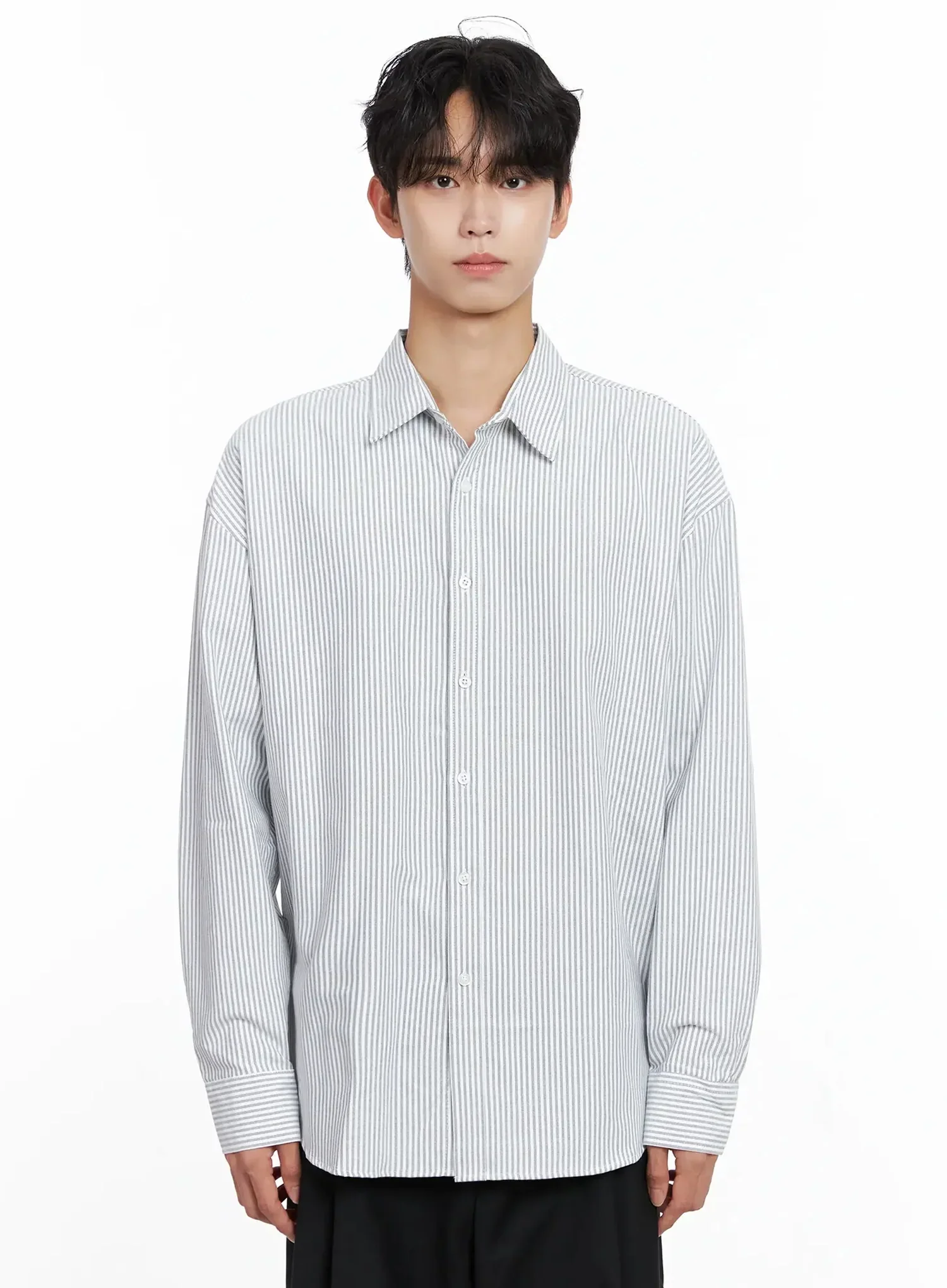 Men's Classic Striped Oxford Shirt IO516 - Image 17