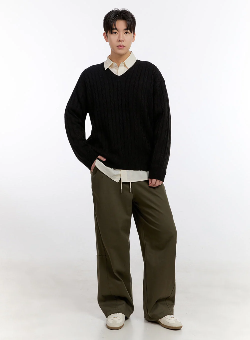 Men's Classic Wide-Fit Slacks Pants IF528 - Image 3