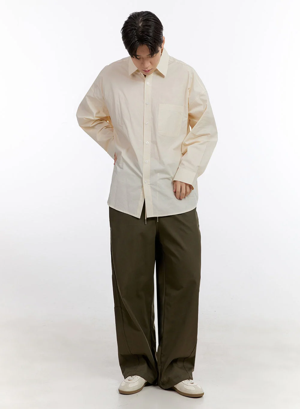 Men's Classic Wide-Fit Slacks Pants IF528 - Image 8