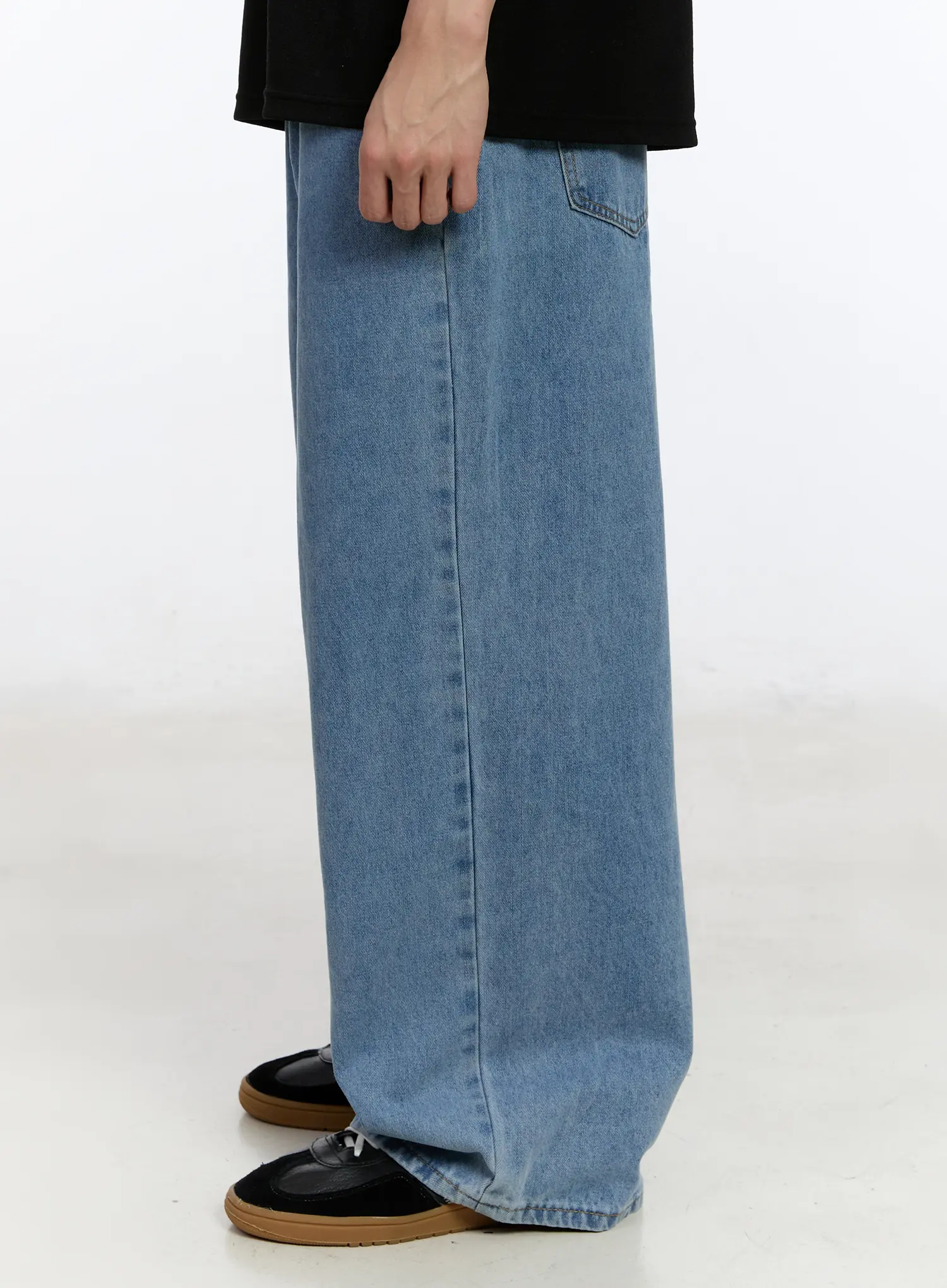 Men's Classic Wide-Leg Baggy Jeans IA508 - Image 5