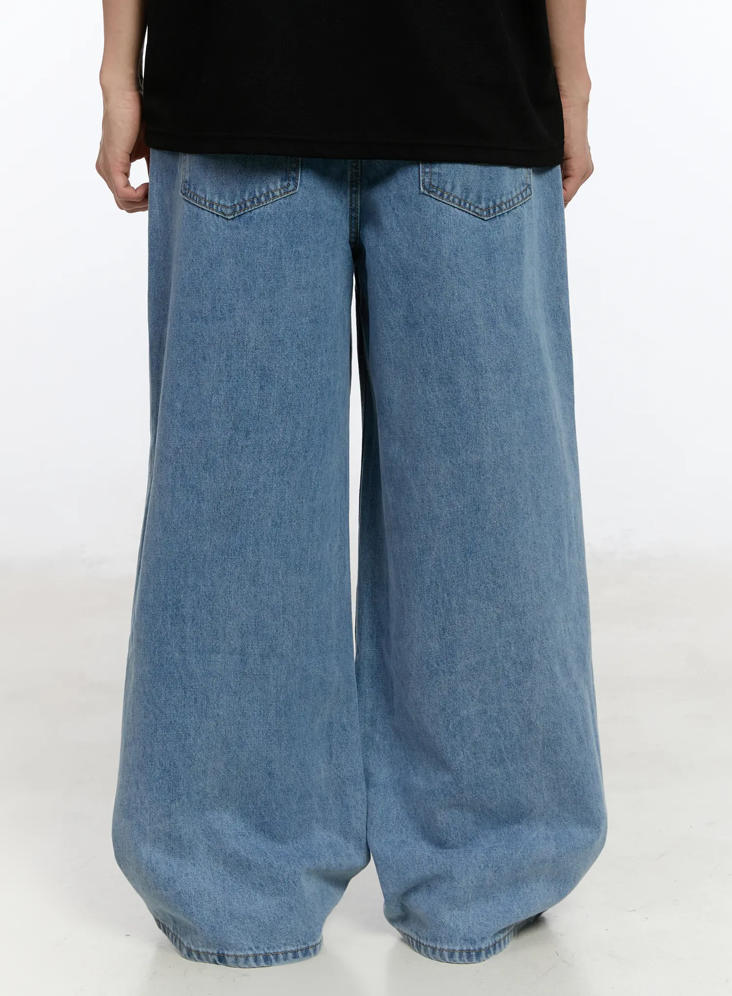 Men's Classic Wide-Leg Baggy Jeans IA508 - Image 6