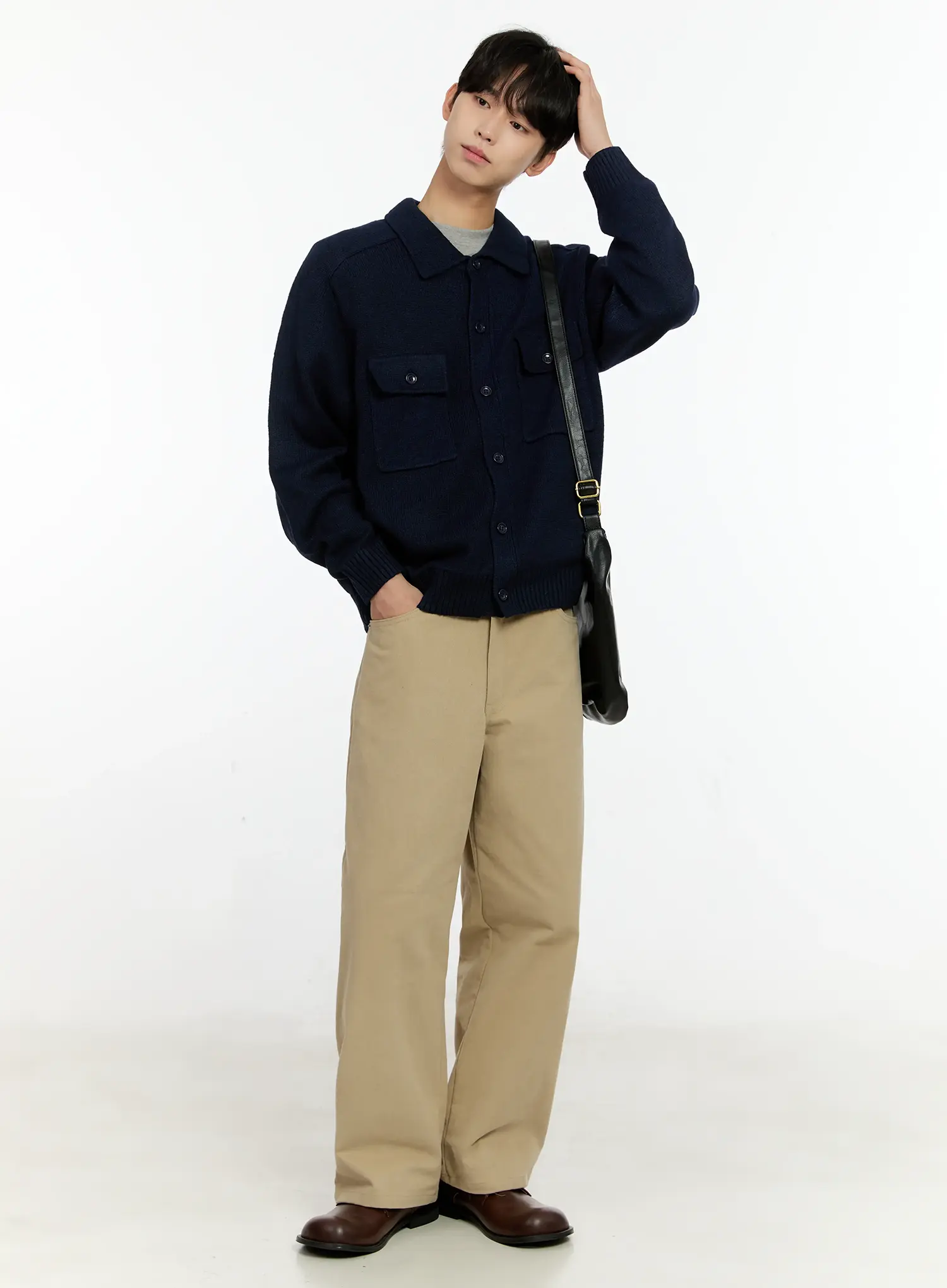 Men's Classic Wide Leg Cotton Pants IN503 - Image 8