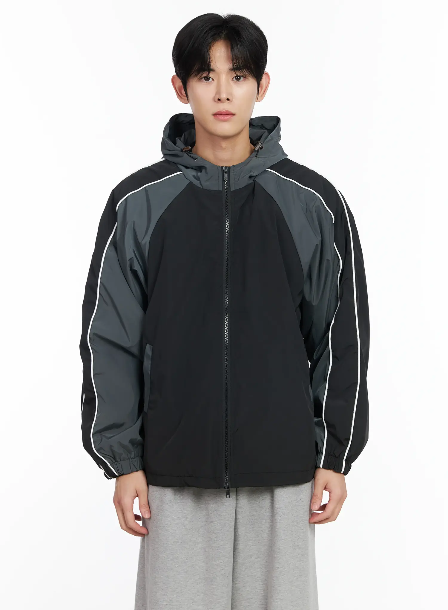 Men's Color Block Hooded Jacket IM523 - Image 12