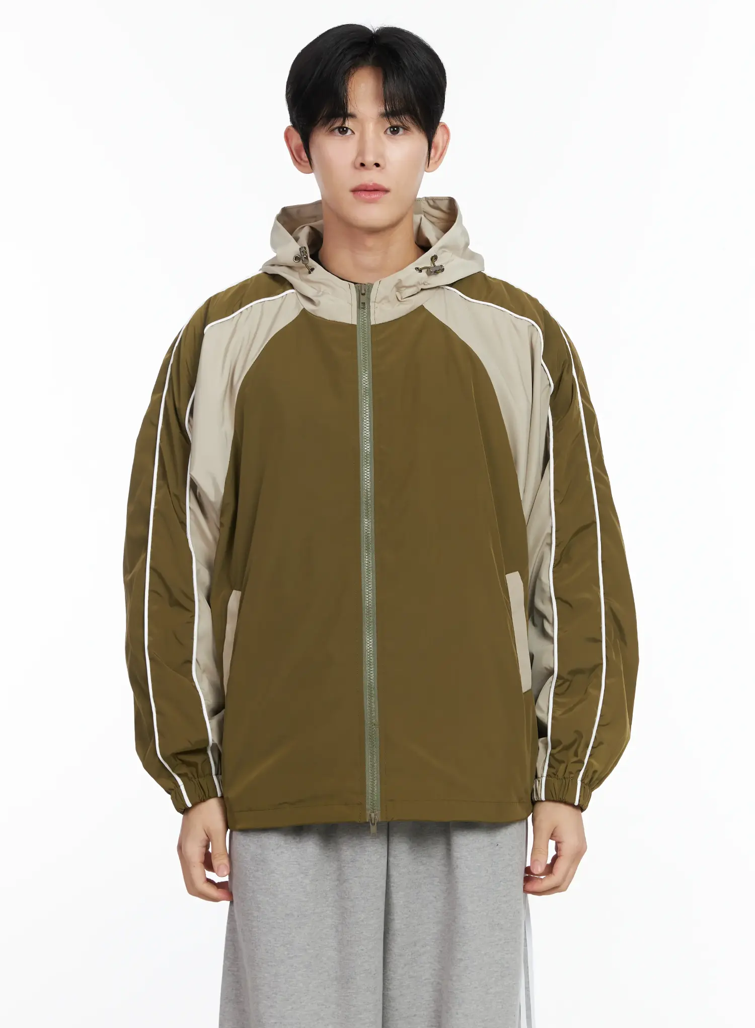 Men's Color Block Hooded Jacket IM523 - Image 13