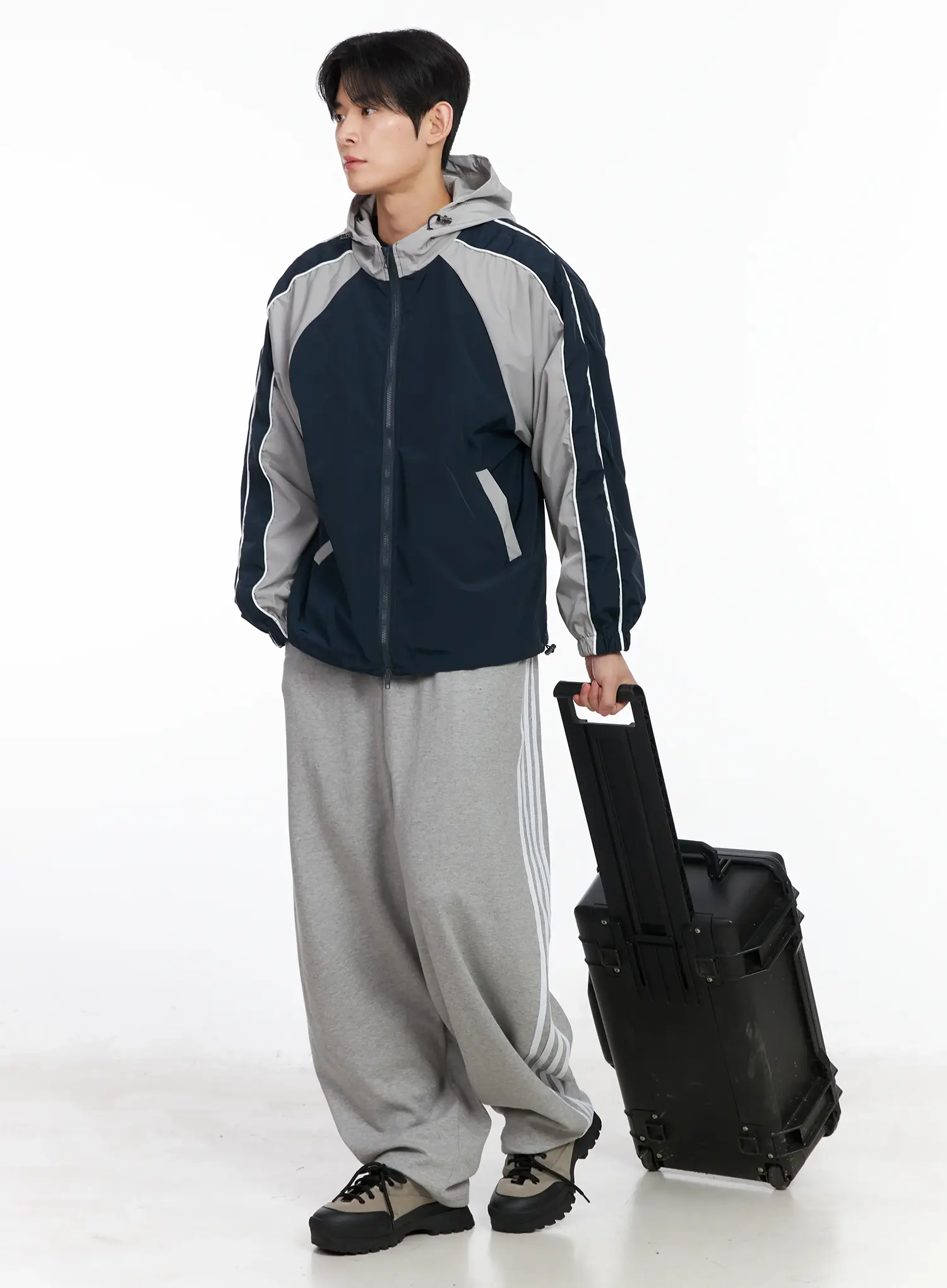 Men's Color Block Hooded Jacket IM523 - Image 7