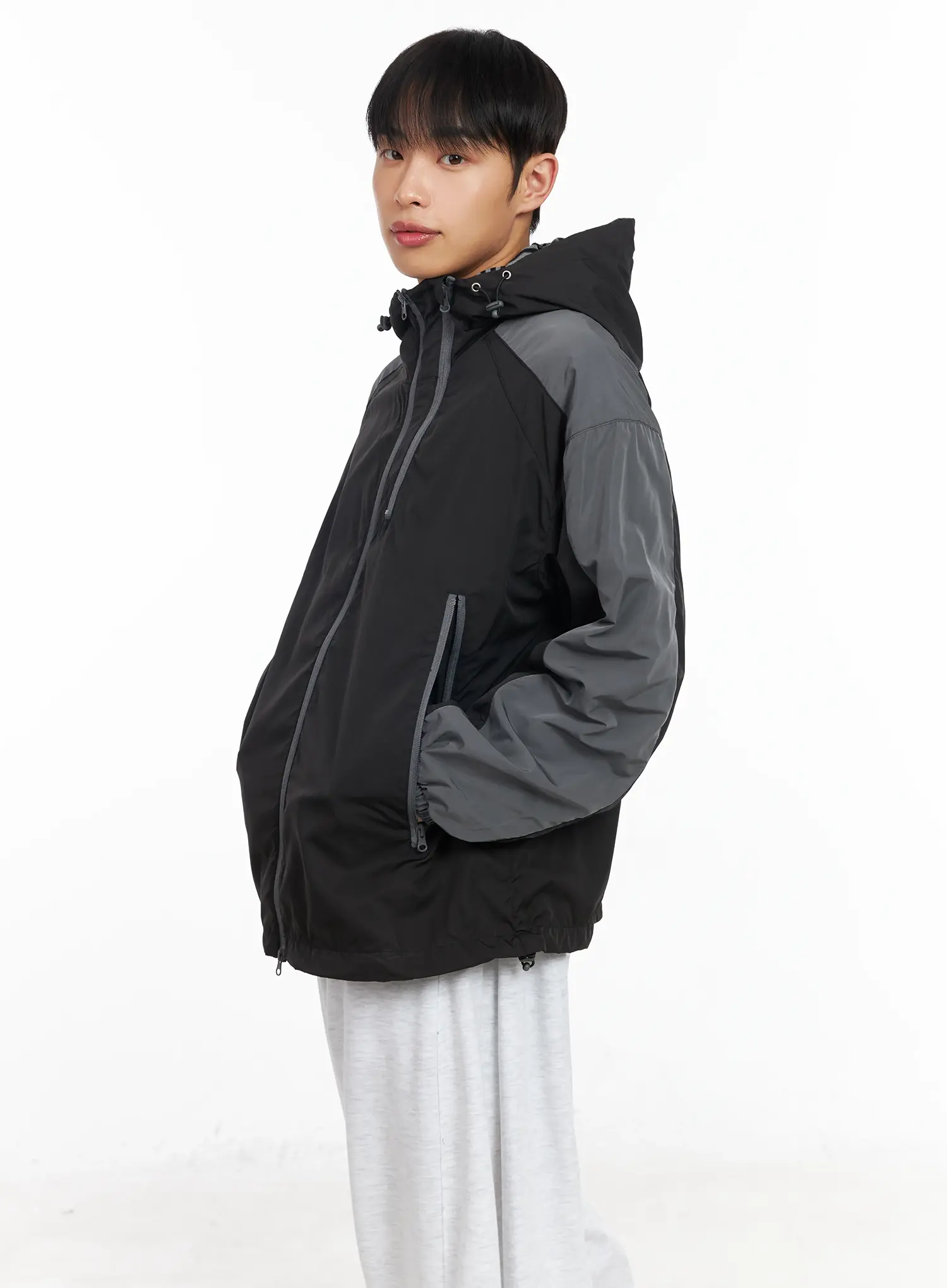 Men's Color Block Hoodie Jacket IM516 - Image 8
