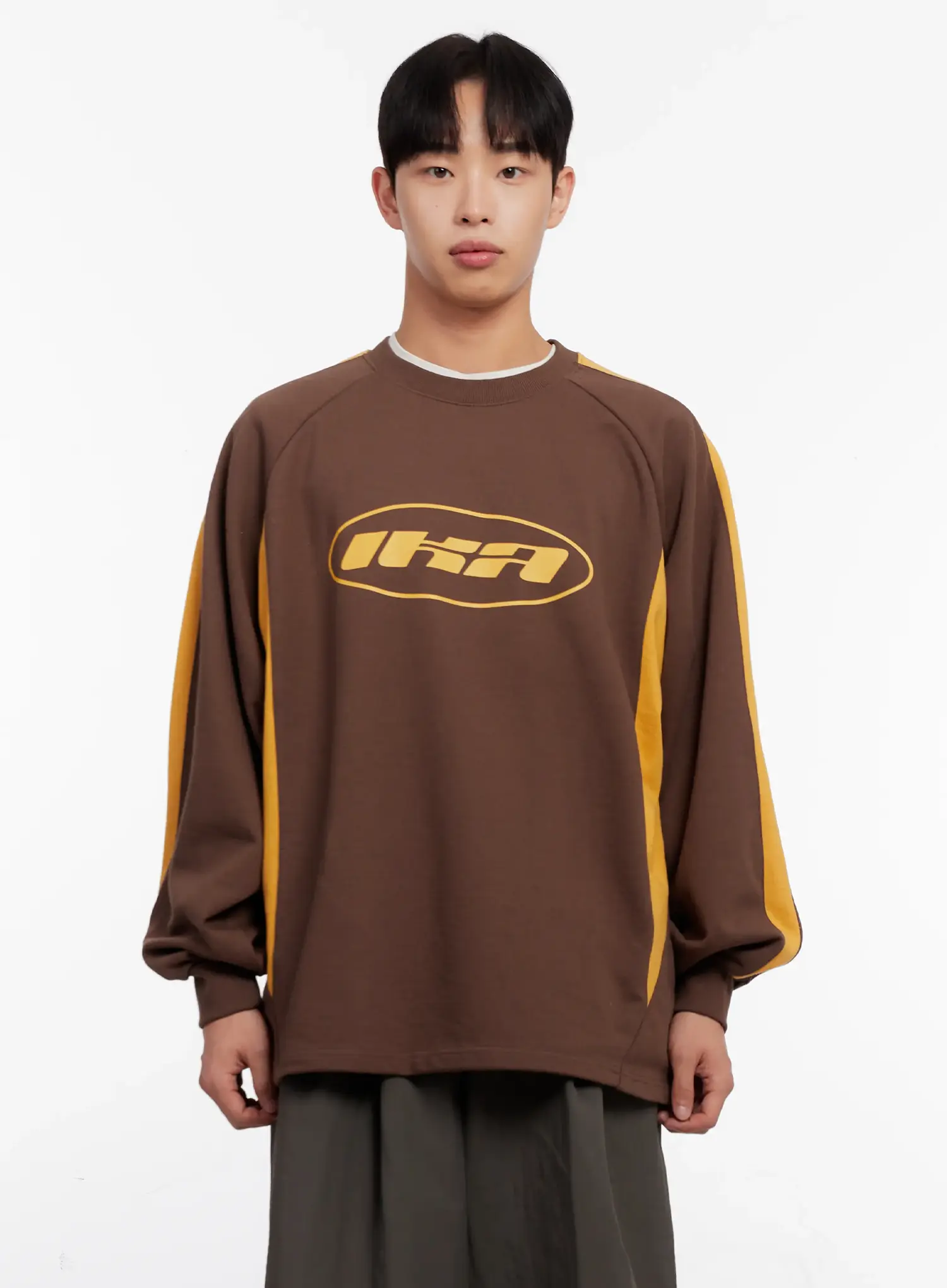 Men's Color Block Raglan Sweatshirt IO523 - Image 11