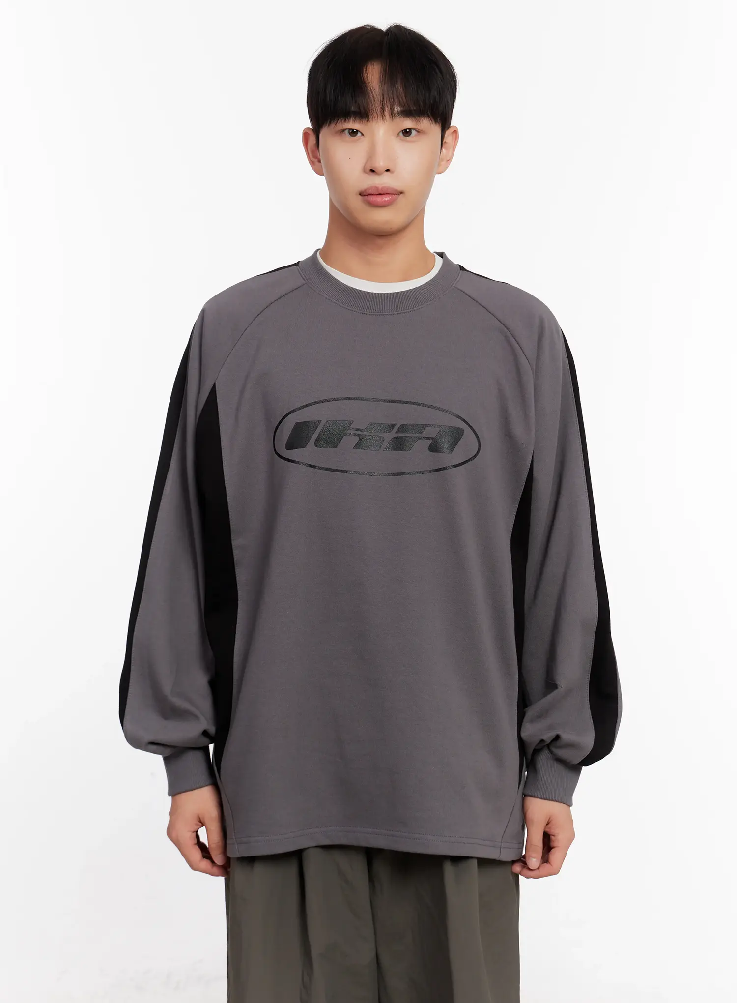 Men's Color Block Raglan Sweatshirt IO523 - Image 12