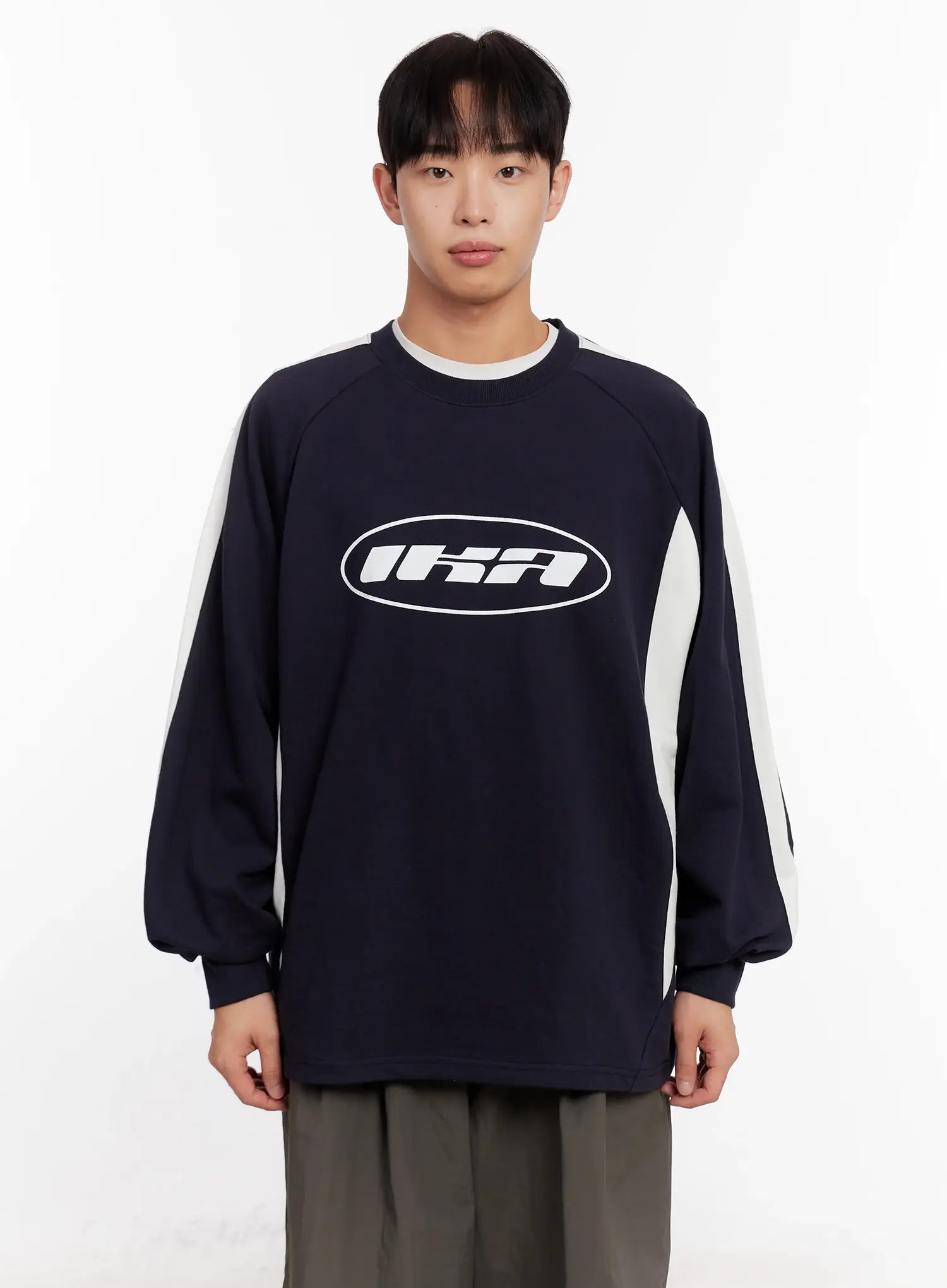 Men's Color Block Raglan Sweatshirt IO523 - Image 13