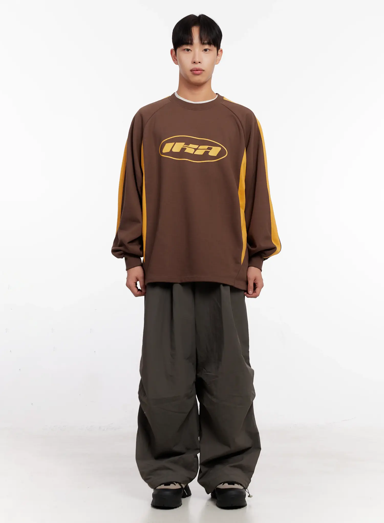 Men's Color Block Raglan Sweatshirt IO523 - Image 3