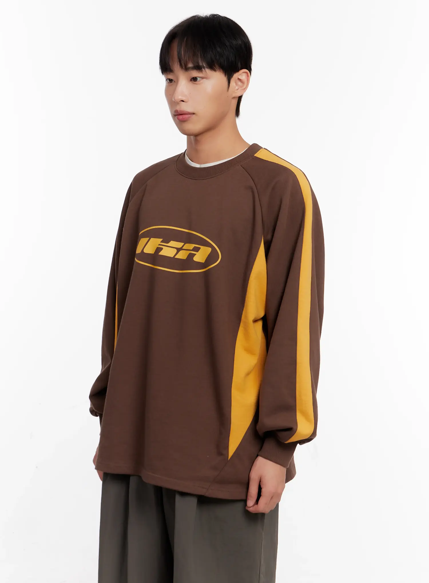 Men's Color Block Raglan Sweatshirt IO523 - Image 4