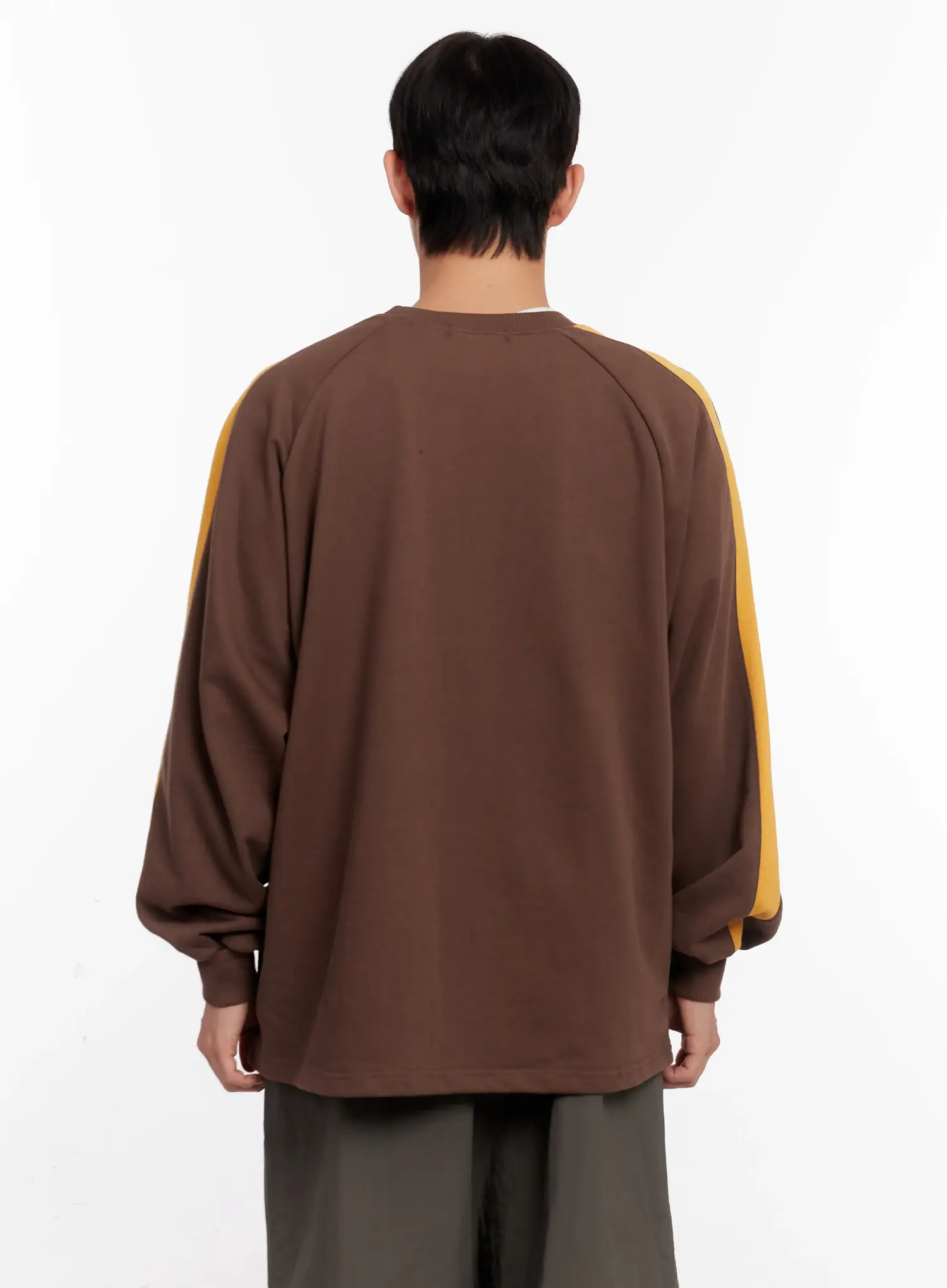 Men's Color Block Raglan Sweatshirt IO523 - Image 5