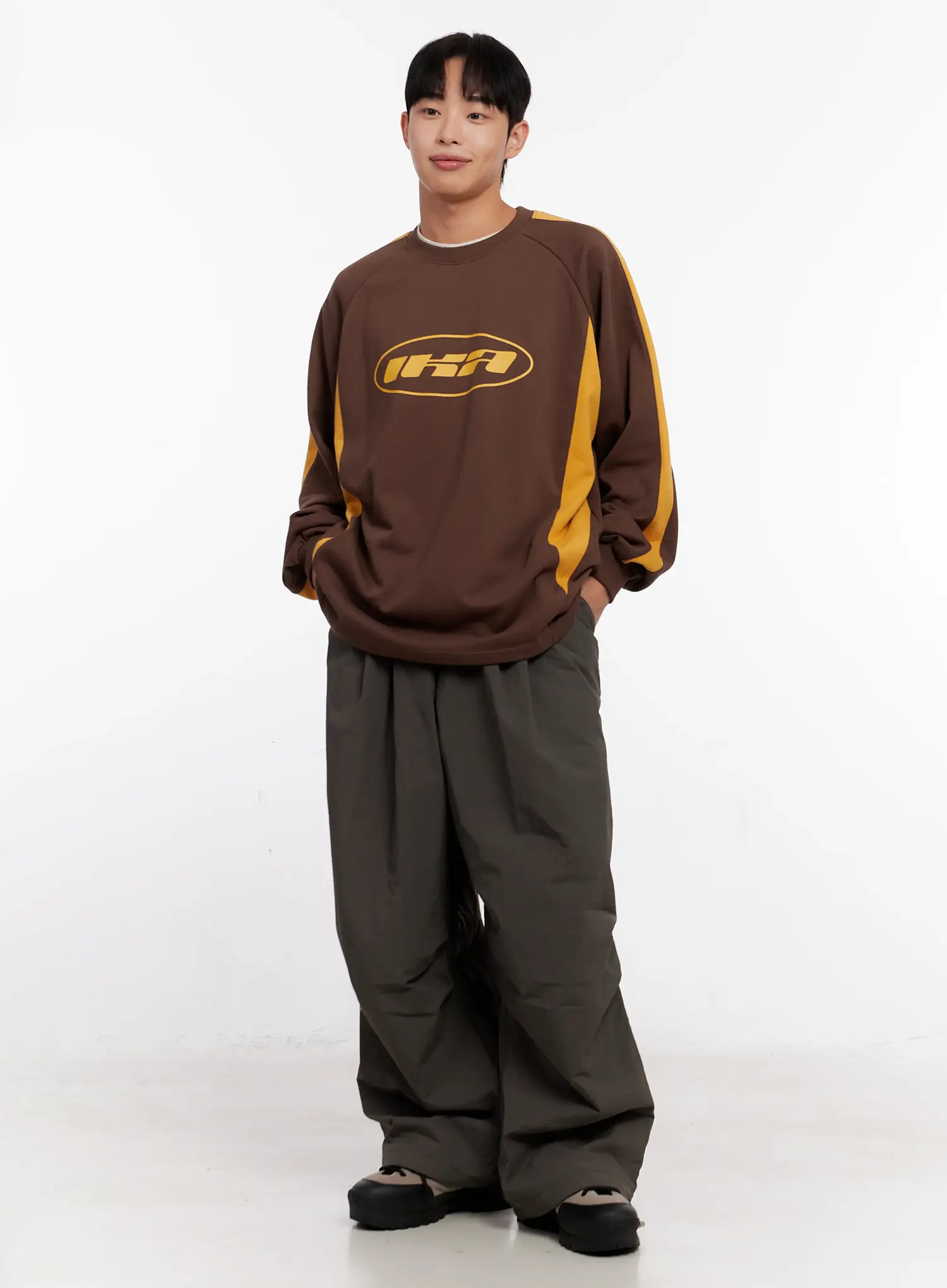 Men's Color Block Raglan Sweatshirt IO523 - Image 9