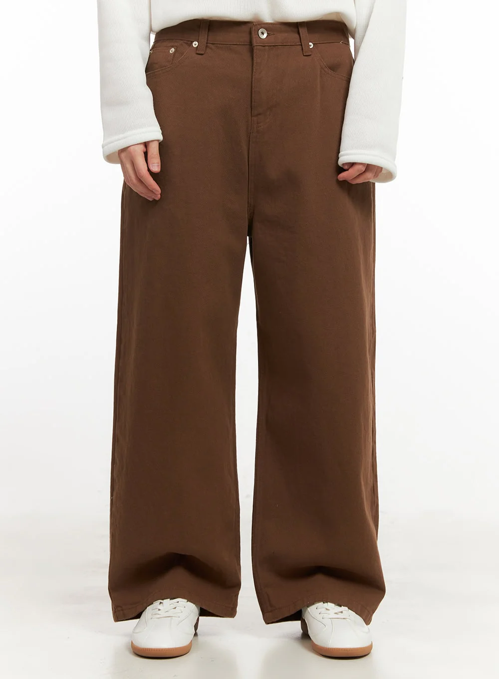 Men's Comfortable Wide-Fit Solid Color Pants IJ517 - Image 2