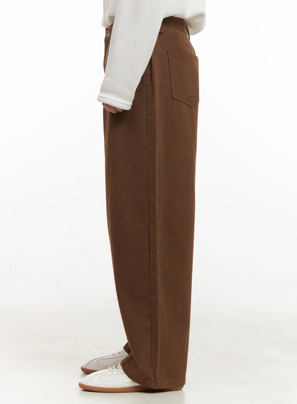 Men's Comfortable Wide-Fit Solid Color Pants IJ517 - Image 4
